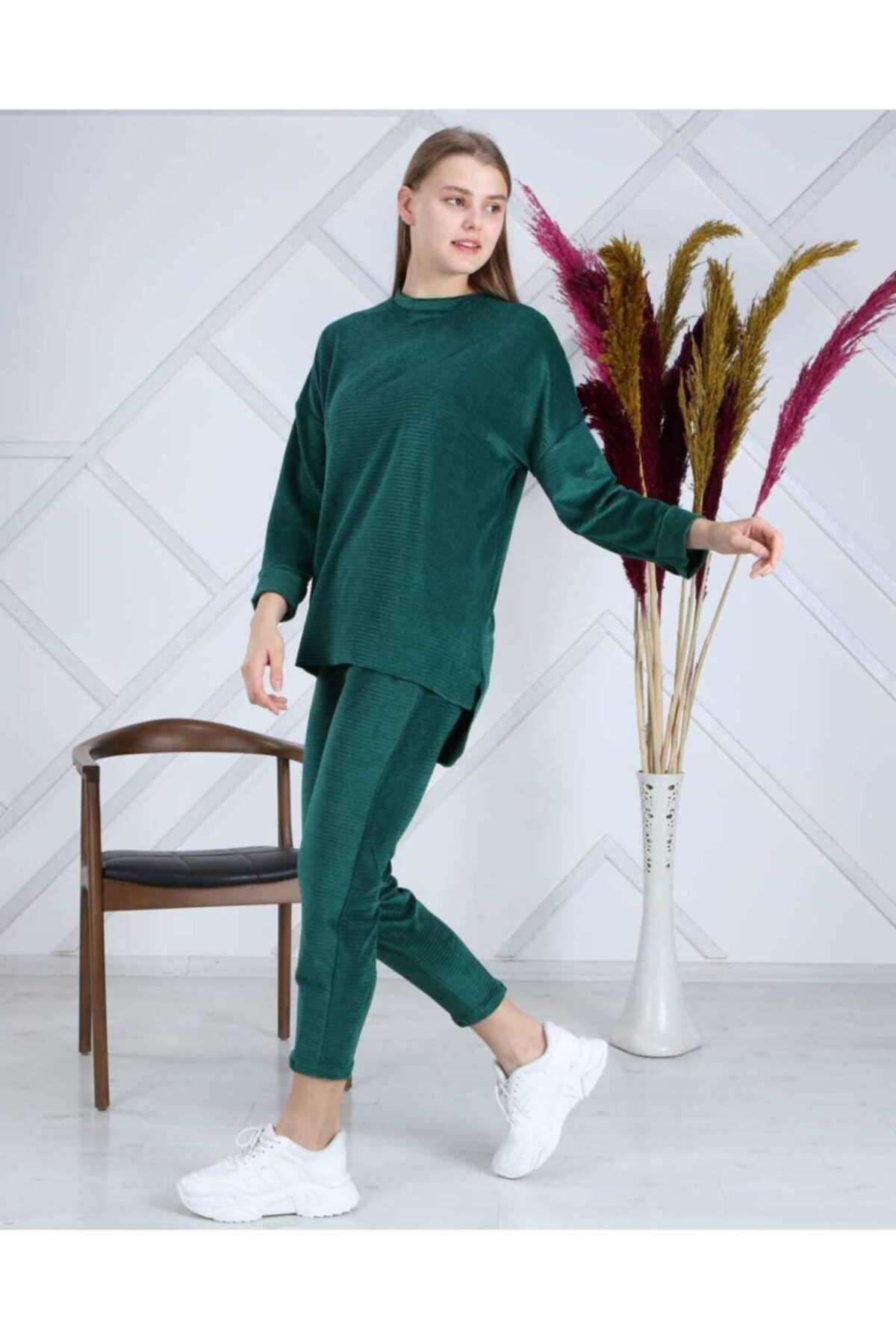 Apple Cix Kadın Yeşil  Kadife Takım