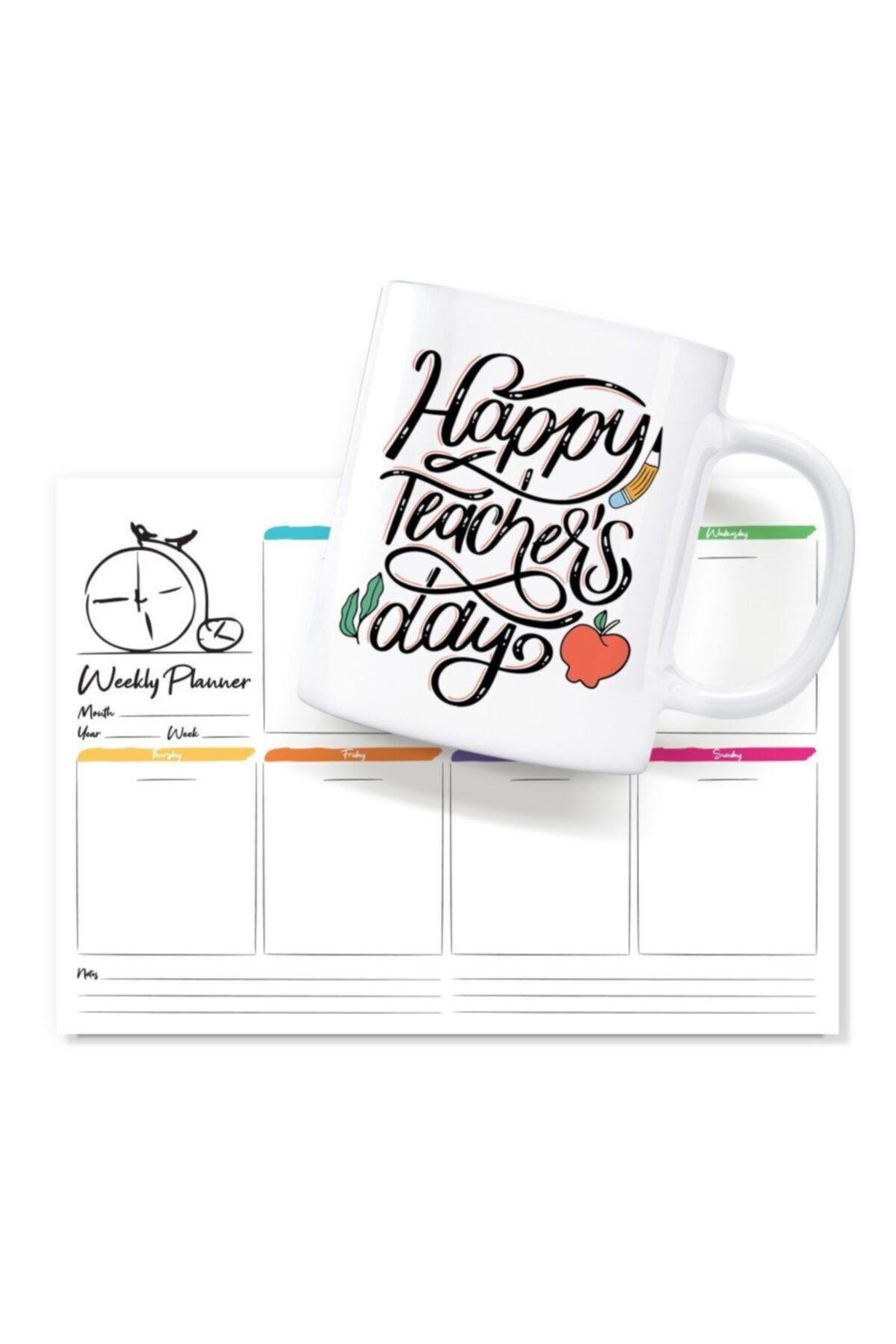 bi'aldım Öğretmenlere Özel Kupa Ve Haftalık Planlayıcı  Happy Teachers Day
