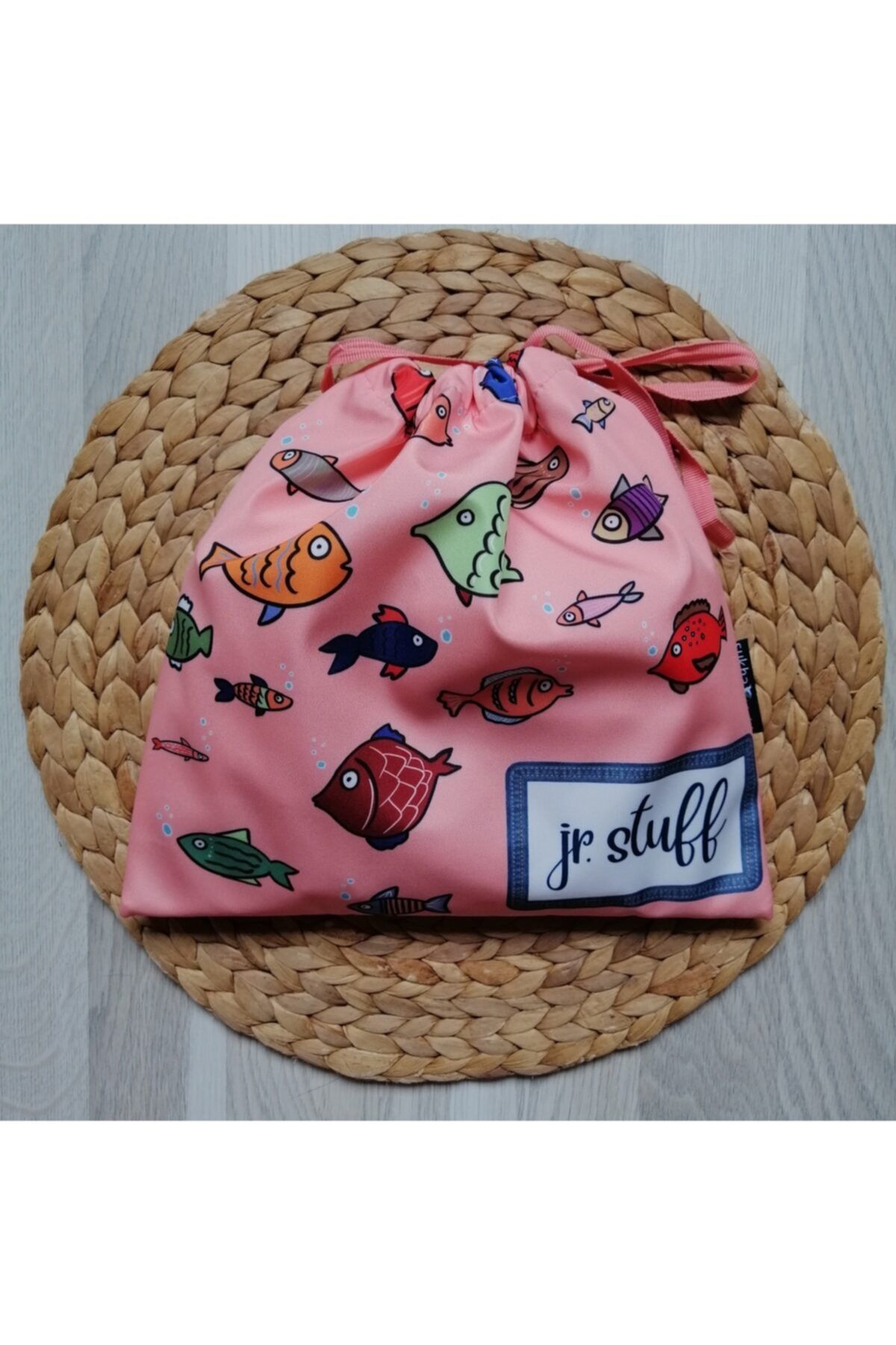 SUKHA İSTANBUL Unisex Pembe Balıklı Su Geçirmez Mayo Torbası