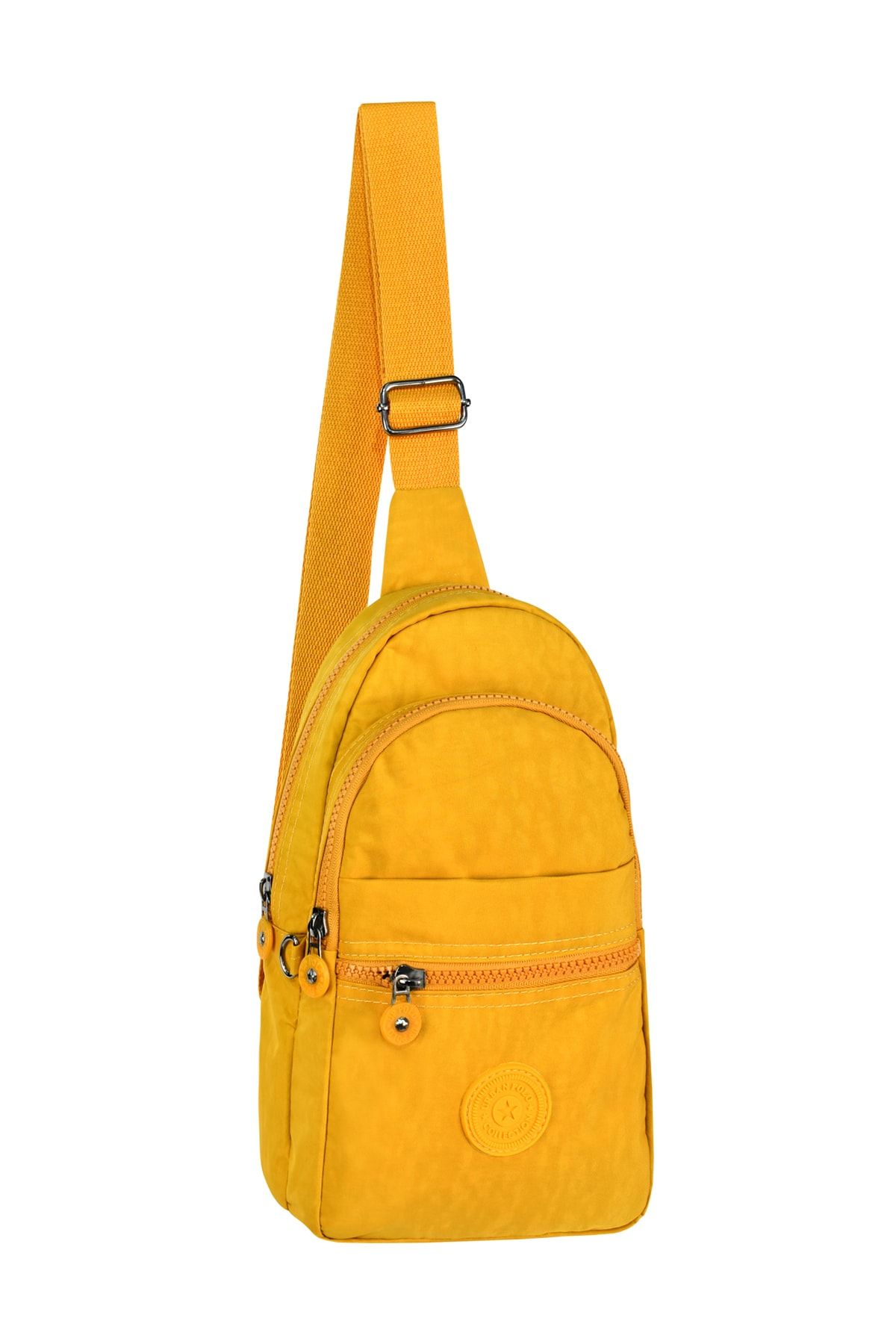 URBAN POLO Unisex Hardal Dört Bölmeli Krinkel Kumaş Göğüs Ve Bel Çantası Cod: 4001