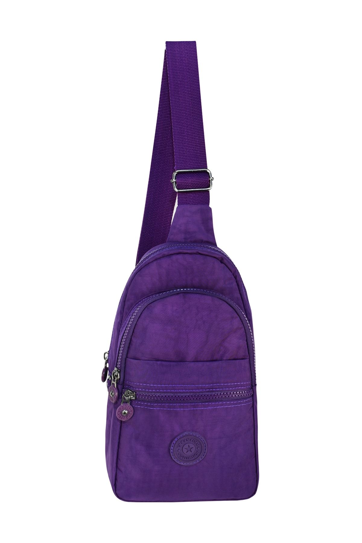 URBAN POLO Unisex Mor Dört Bölmeli Krinkel Kumaş Göğüs Ve Bel Çantası Cod: 4001
