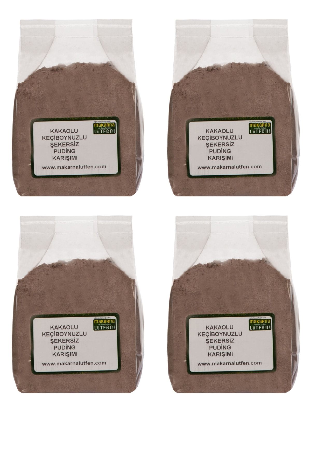 Makarna Lütfen Kakaolu-keçiboynuzlu Şekersiz Puding Karışımı (4'lü Paket)