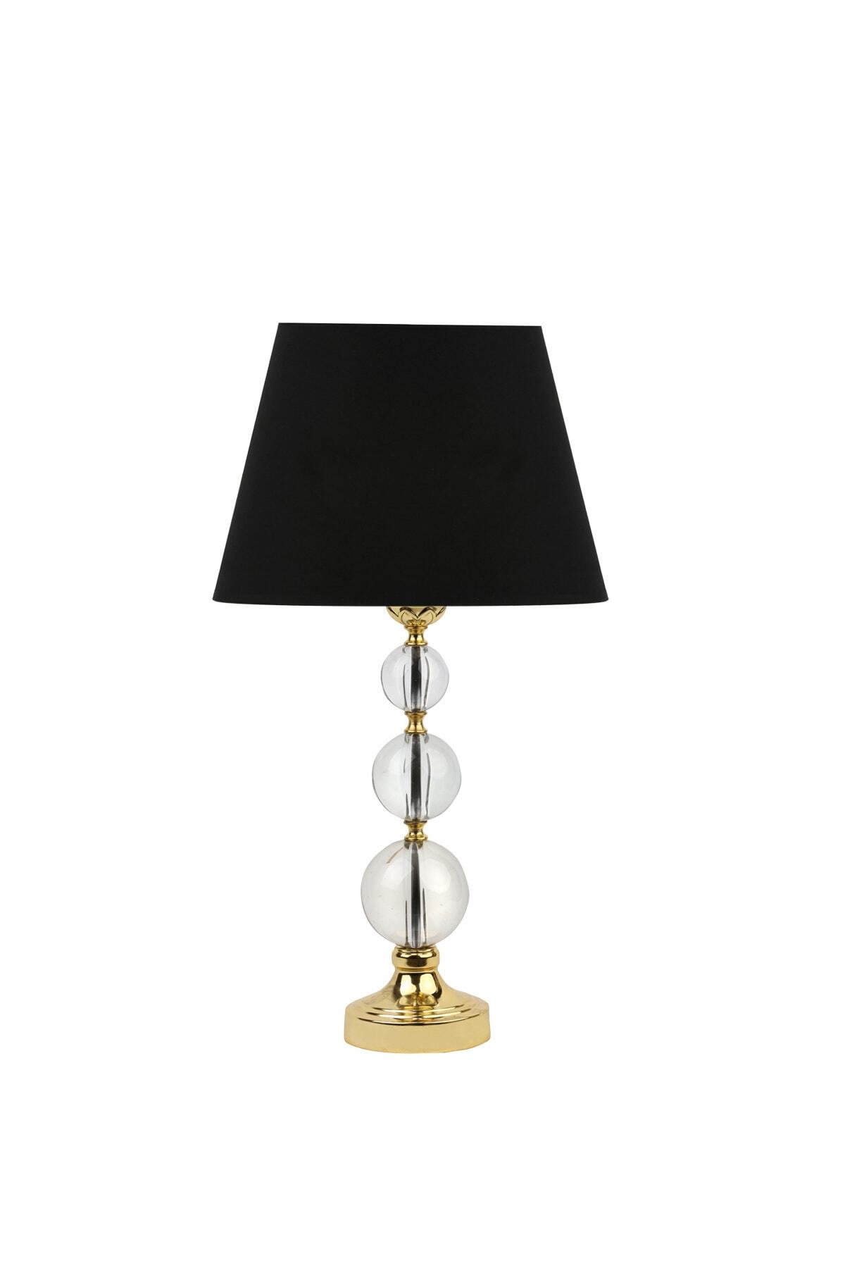 Vinner Gold Kristal 3'lü Küre Abajur - Siyah