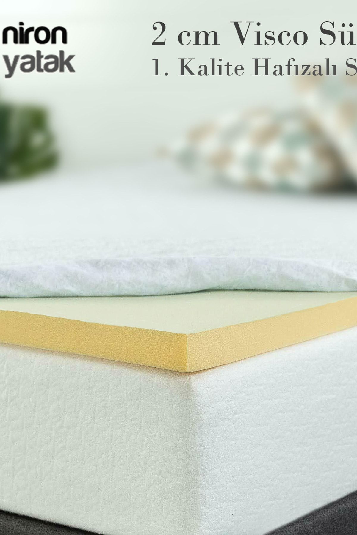 niron yatak 150x200 visco sunger 2 cm cift kisilik hafizali visco sunger fiyati yorumlari trendyol