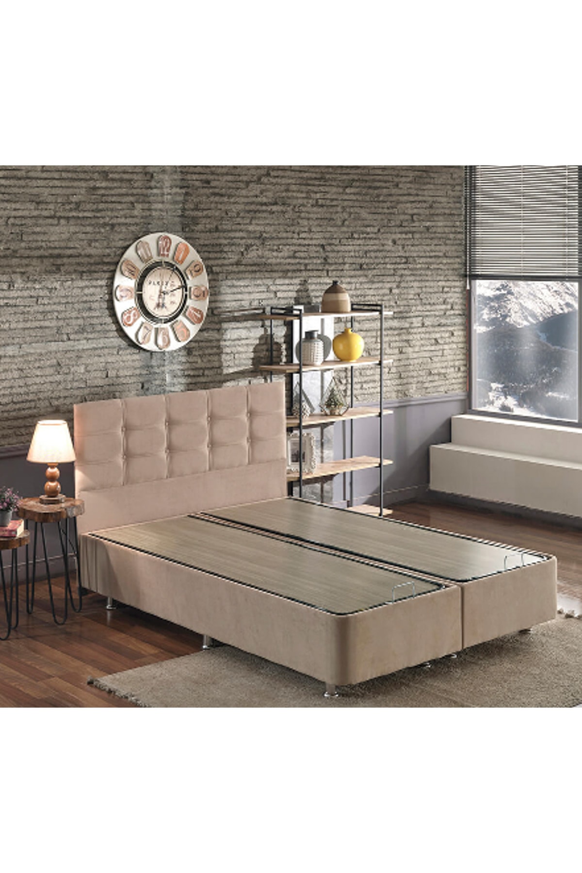 niron yatak niron ela baza ve baslik seti 120x200 cm tek kisilik sutlu kahve kumas baza ve basligi soho kumas fiyati yorumlari trendyol