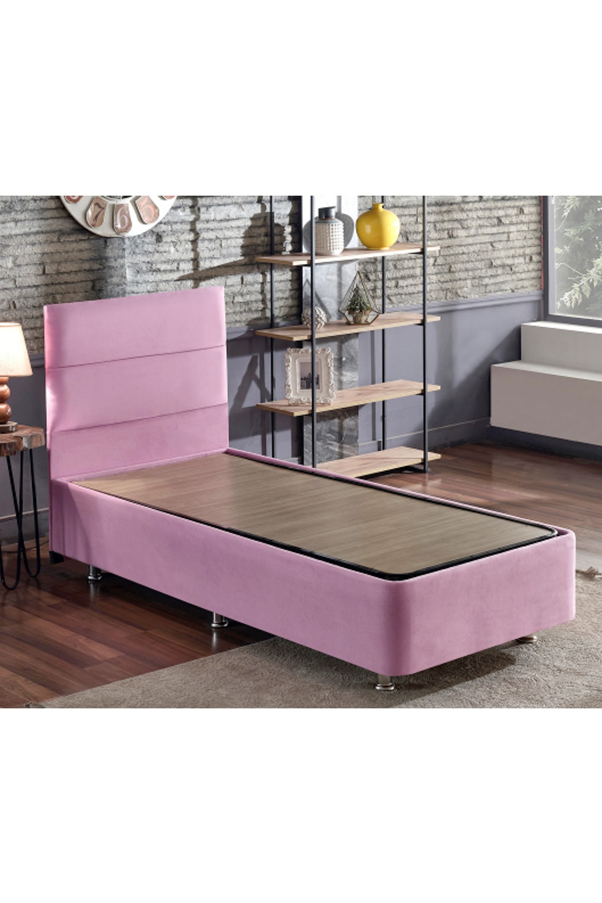 niron yatak pinky baza ve baslik tek kisilik sandikli pembe kumas baza 90x190 cm fiyati yorumlari trendyol