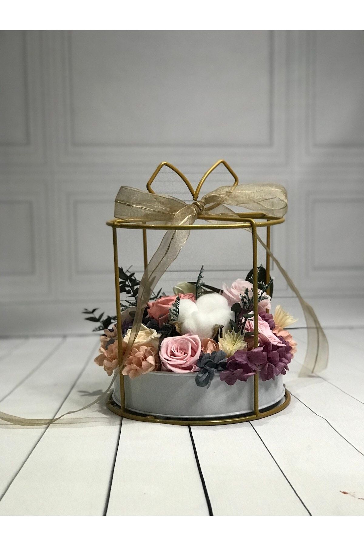 biomaxi plus tasarim solmayan gul cicek sepeti arajmani pembe luxury basket fiyati yorumlari trendyol