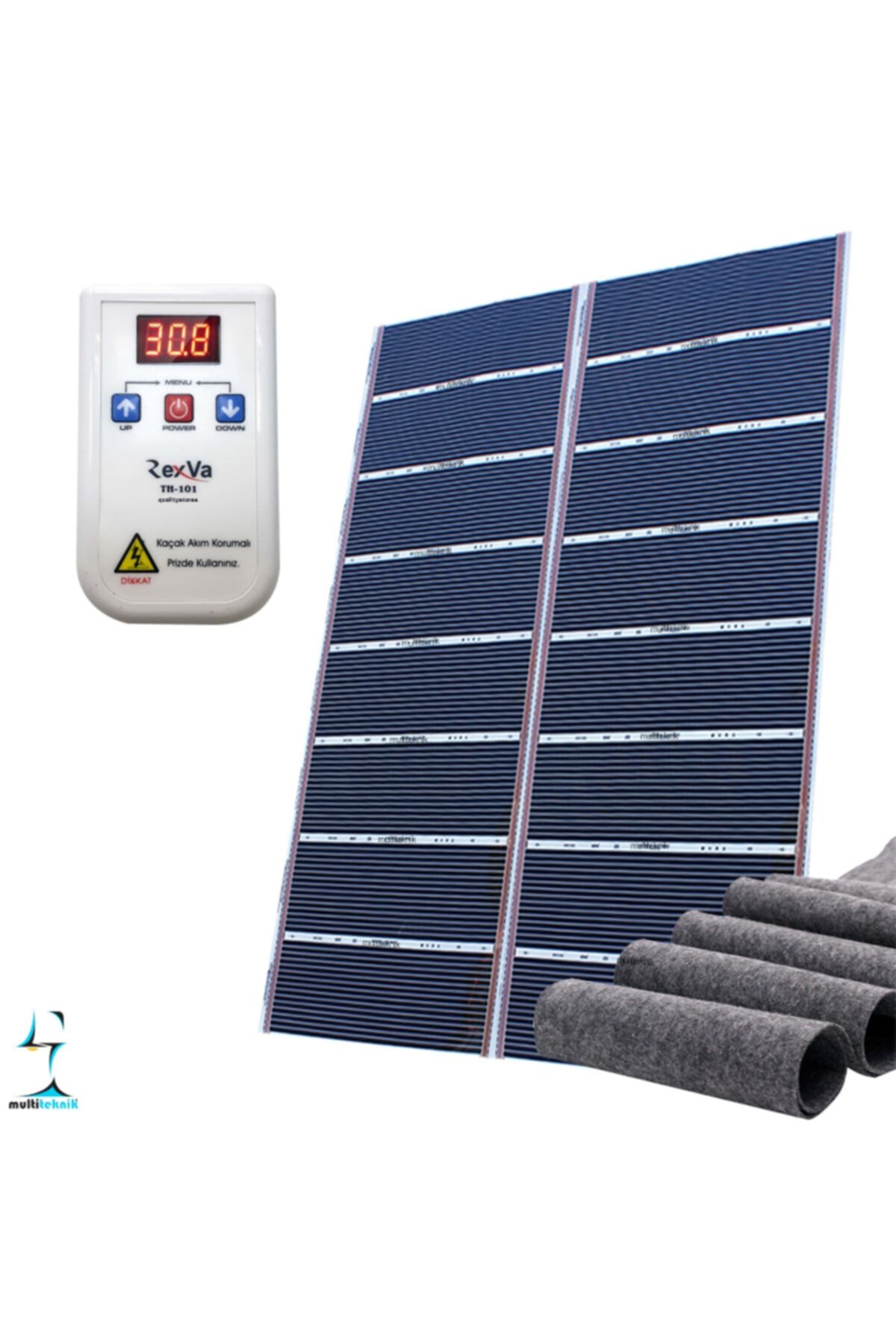 multiteknik 160x275 Cm Rexva Dijital Termostatlı Keçeli Halı Altı Karbon Isıtıcı Film