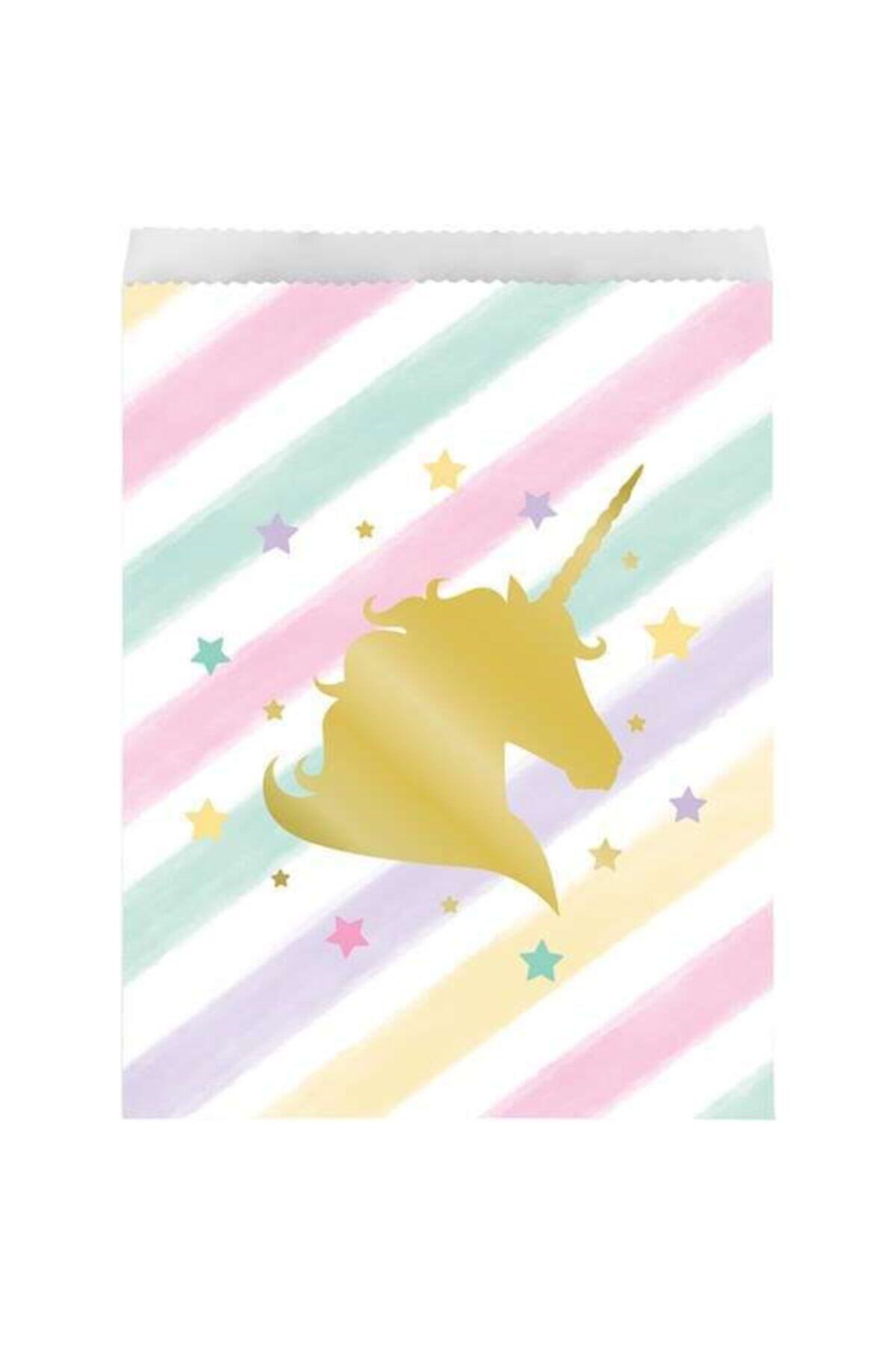 Parti Dünyası Unicorn Partisi Pırılıtlı Kese Kağıdı 10 Adet