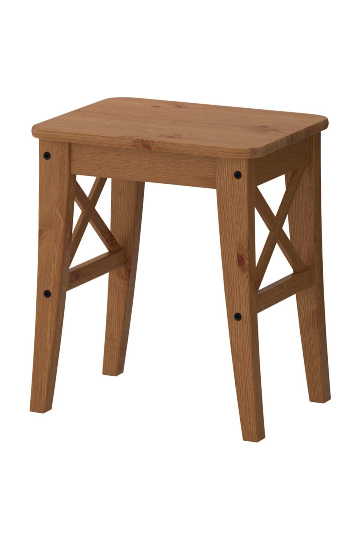Hopdiye Ikea Ingolf Tabure Antika Vernik