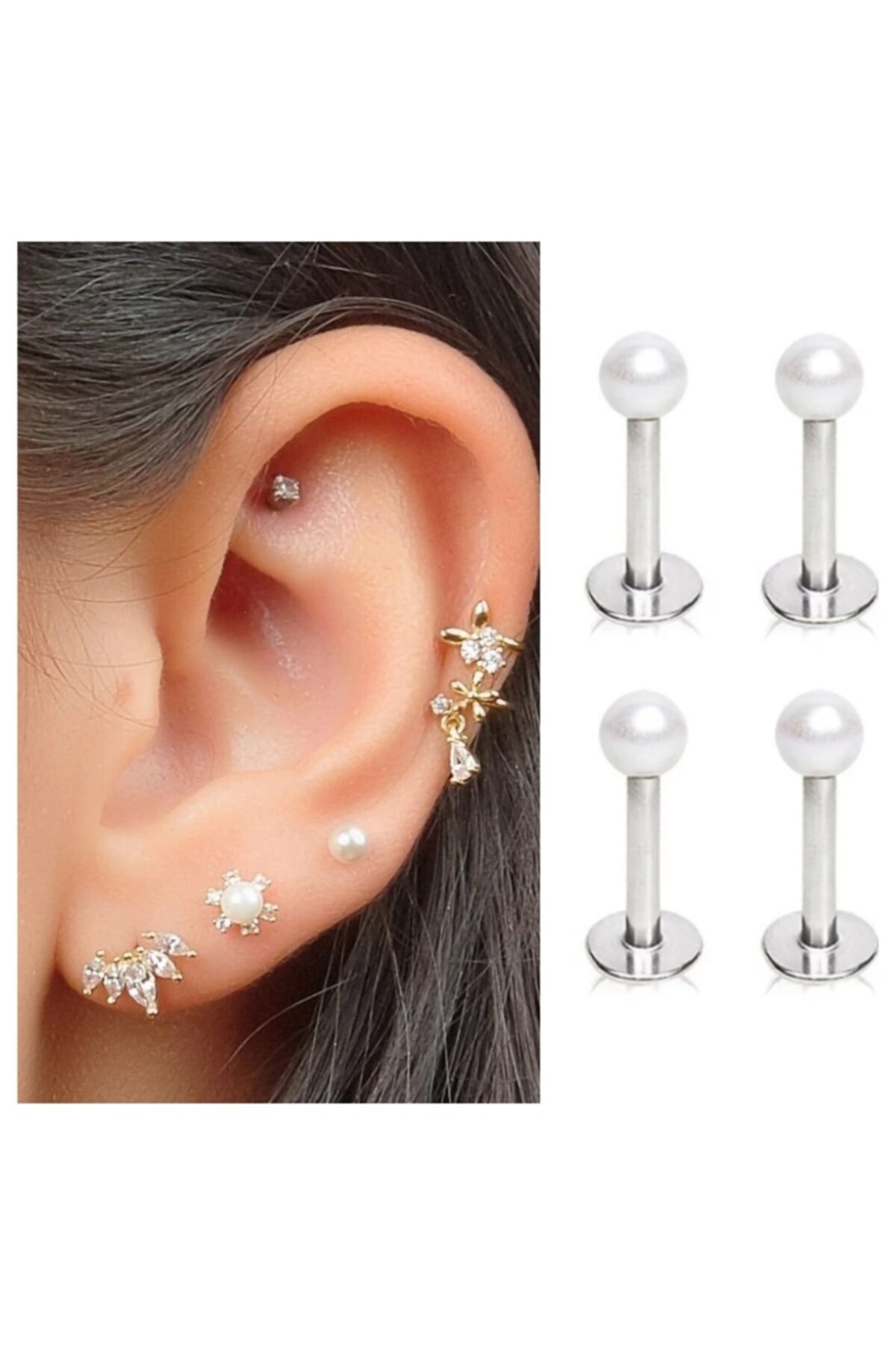 Bylin Takı Inci Piercing. Bar Uzunluğu 6 Mm