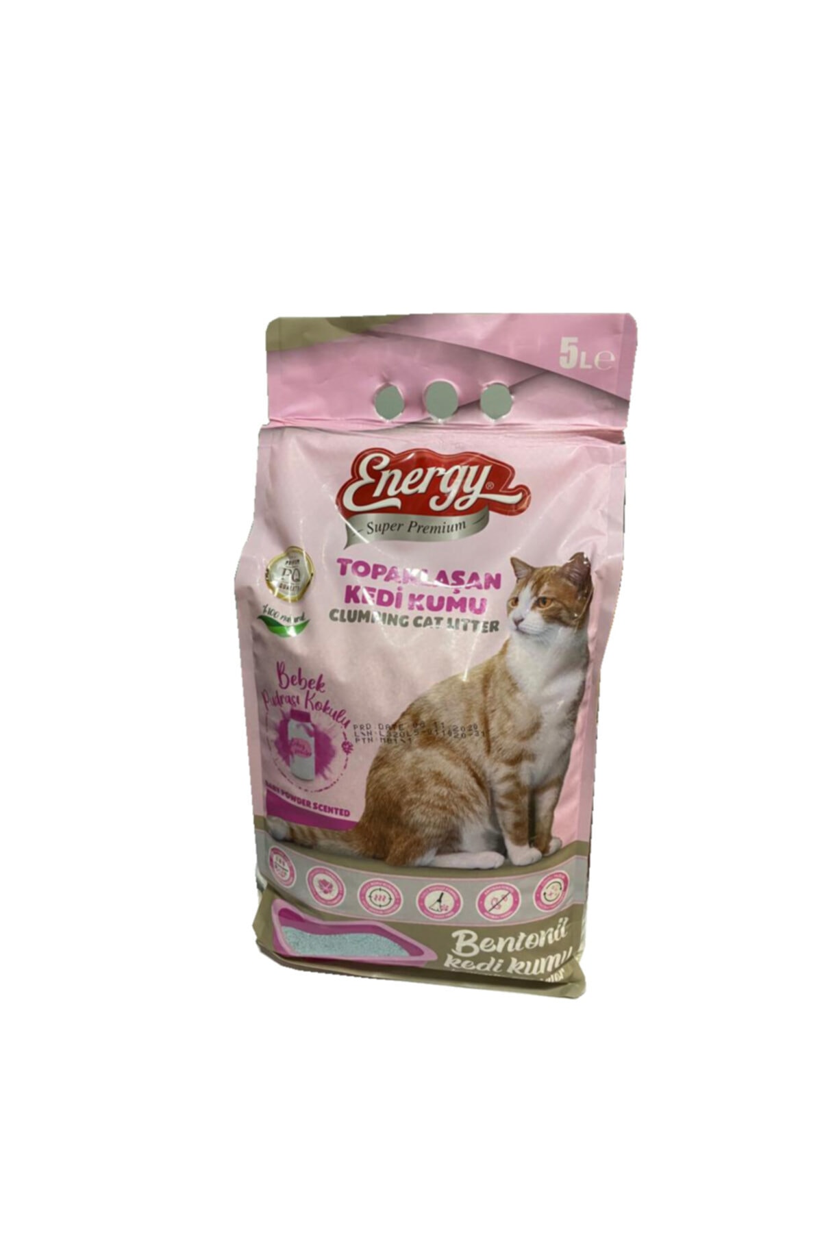 Energy 5lt Topaklaşan Kedi Kumu ''bebek Pudrası Kokulu''
