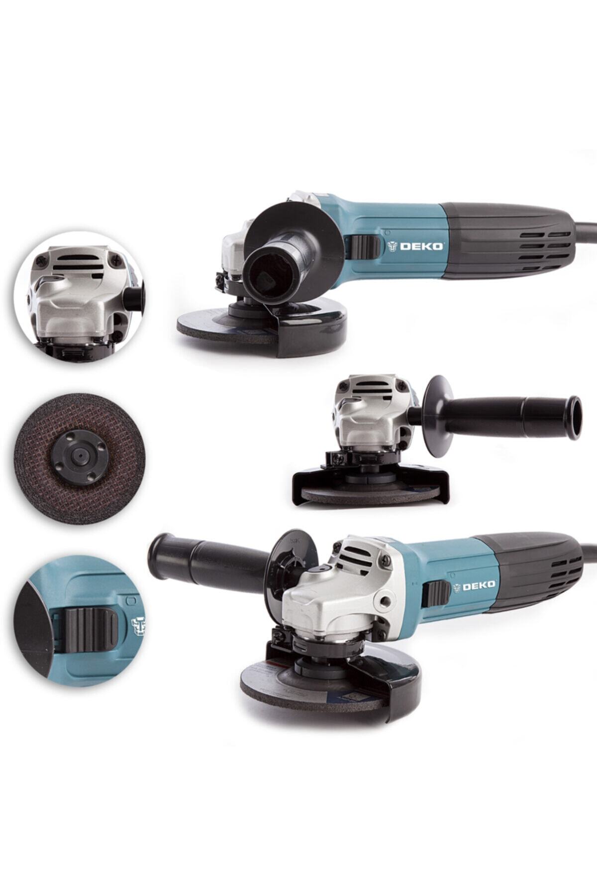 DEKO Alman 2000 W Sjs Çift Metal Şanzuman Avuç Içi Taşlama Makinesi 125 Mm Blue
