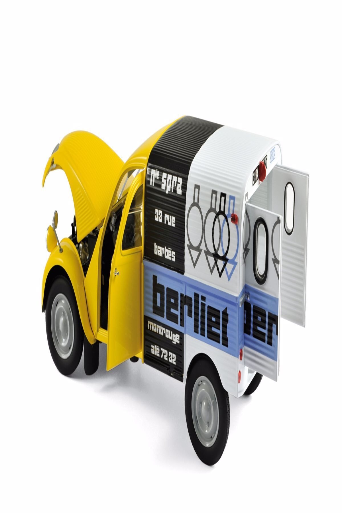 Norev 1/18 1956 Citroen 2cv Fourgonette Berliet Diecast Model Araba Hayat Oyuncak