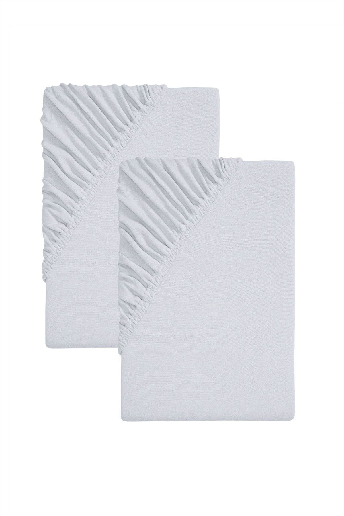 COTENCONCEPT 2'li 90x200 Cm Düz Pamuklu Tek Kişilik Lastikli Fitted Penye Çarşaf