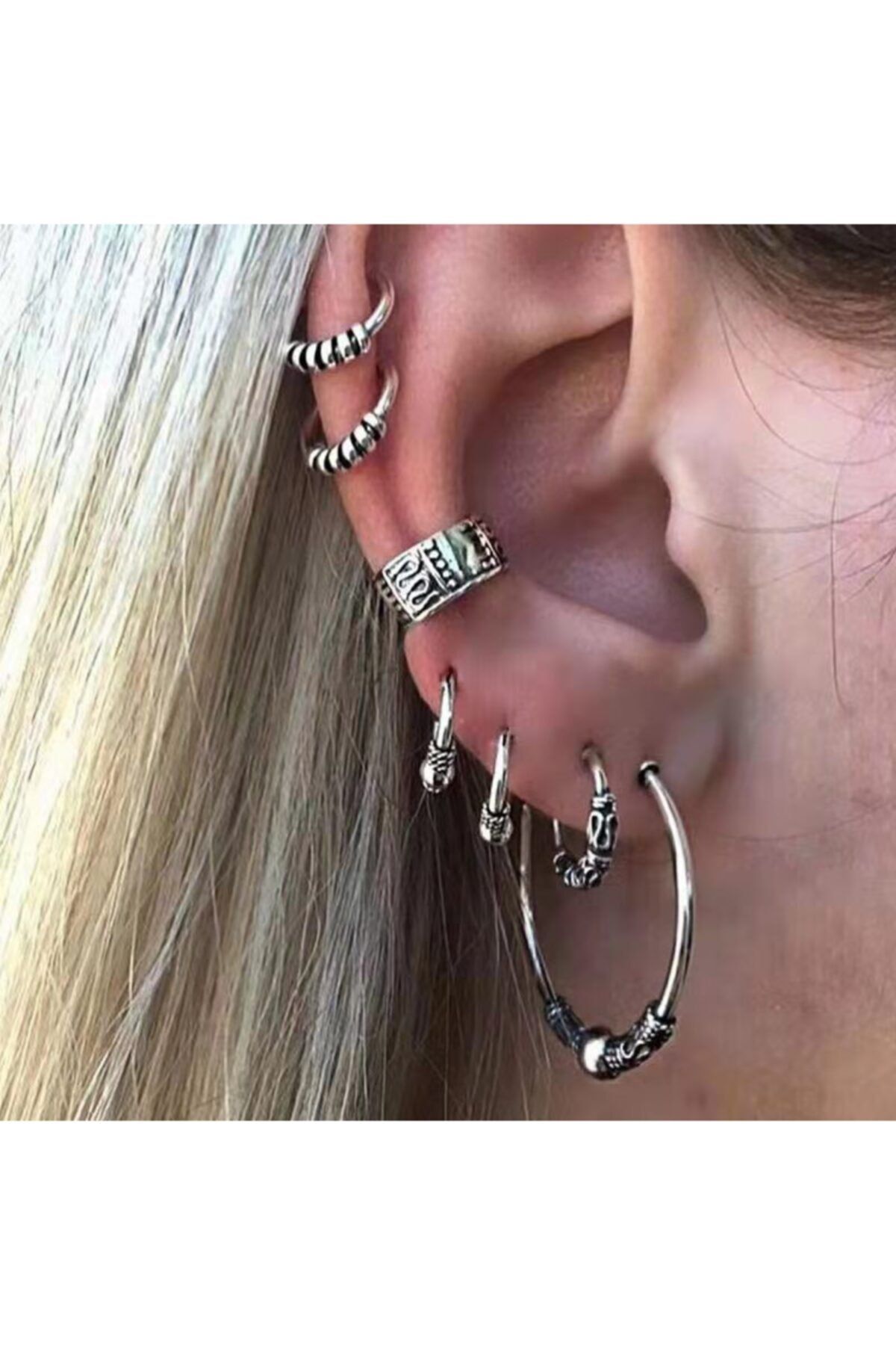 Hazeran accessories 7'li Kıkırdak Set Küpe