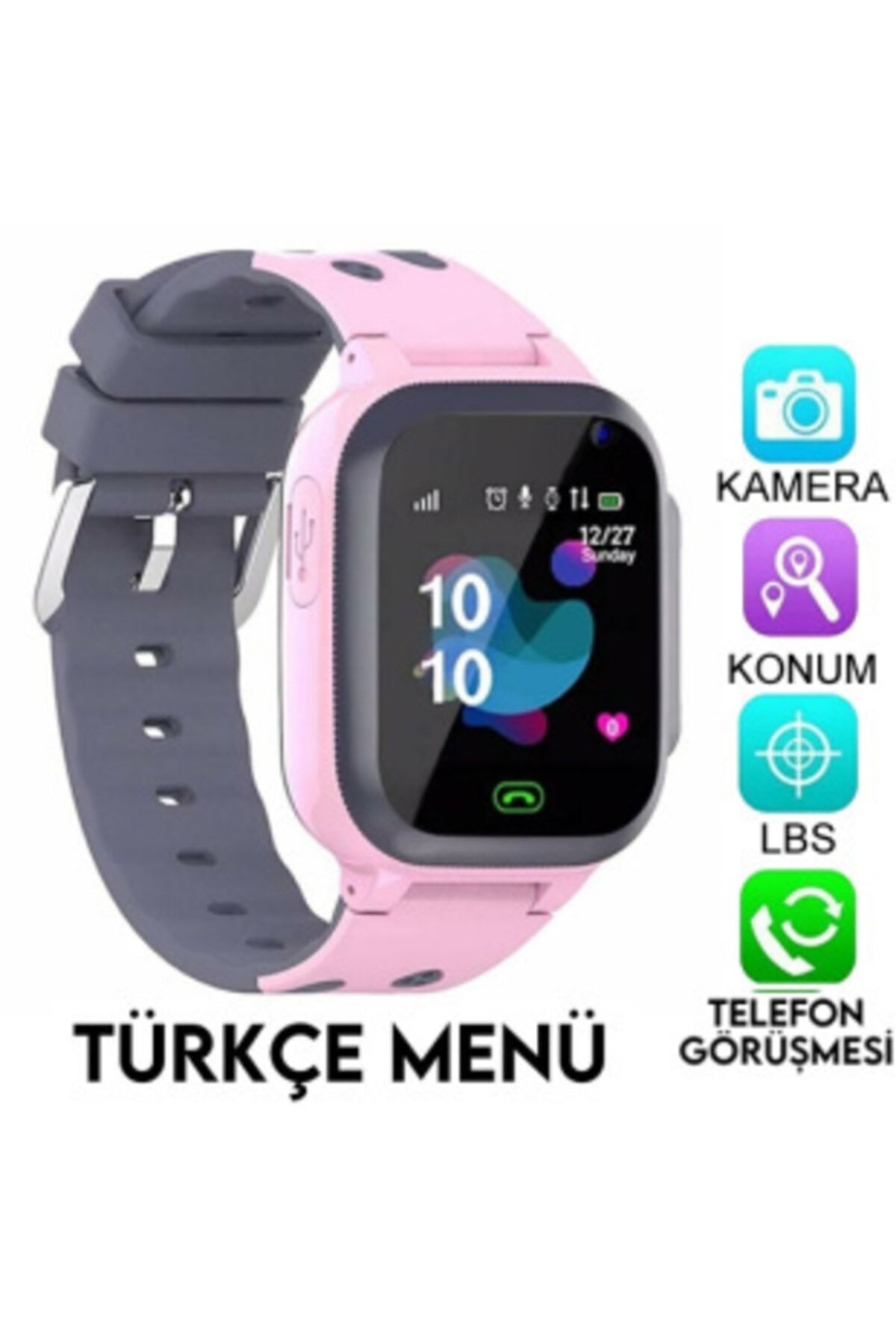 Doozy Akıllı Çocuk Saati Konum Takipli Sim Kart Girişli Sos Ortam Dinleme Türkçe Akıllı Saat Pembe Uyumlu