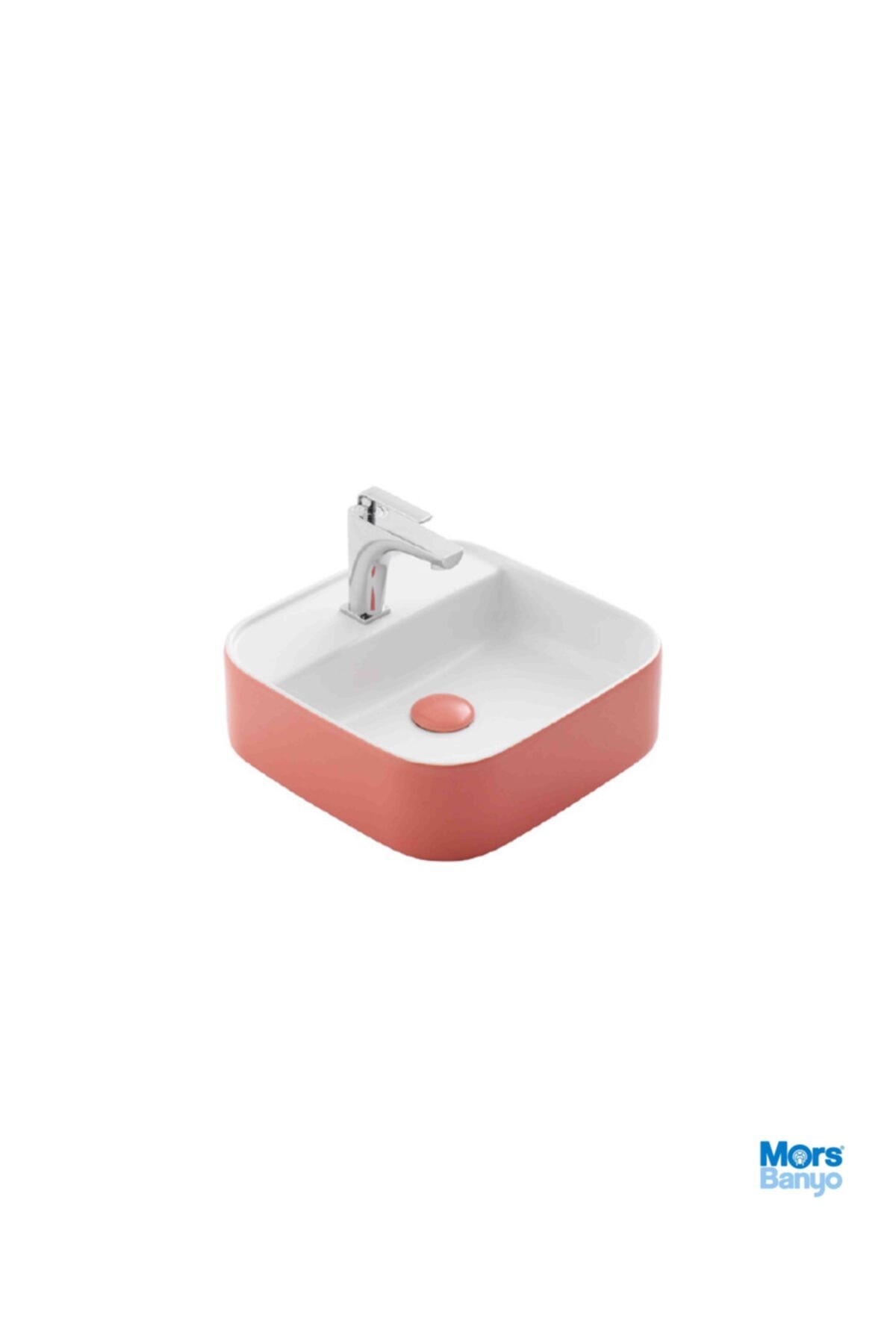 GÜRAL VİT Nova Mobılya Ustu Lavabo Dışı Mat Yavruağzı/içi Mat Beyaz (42x42)