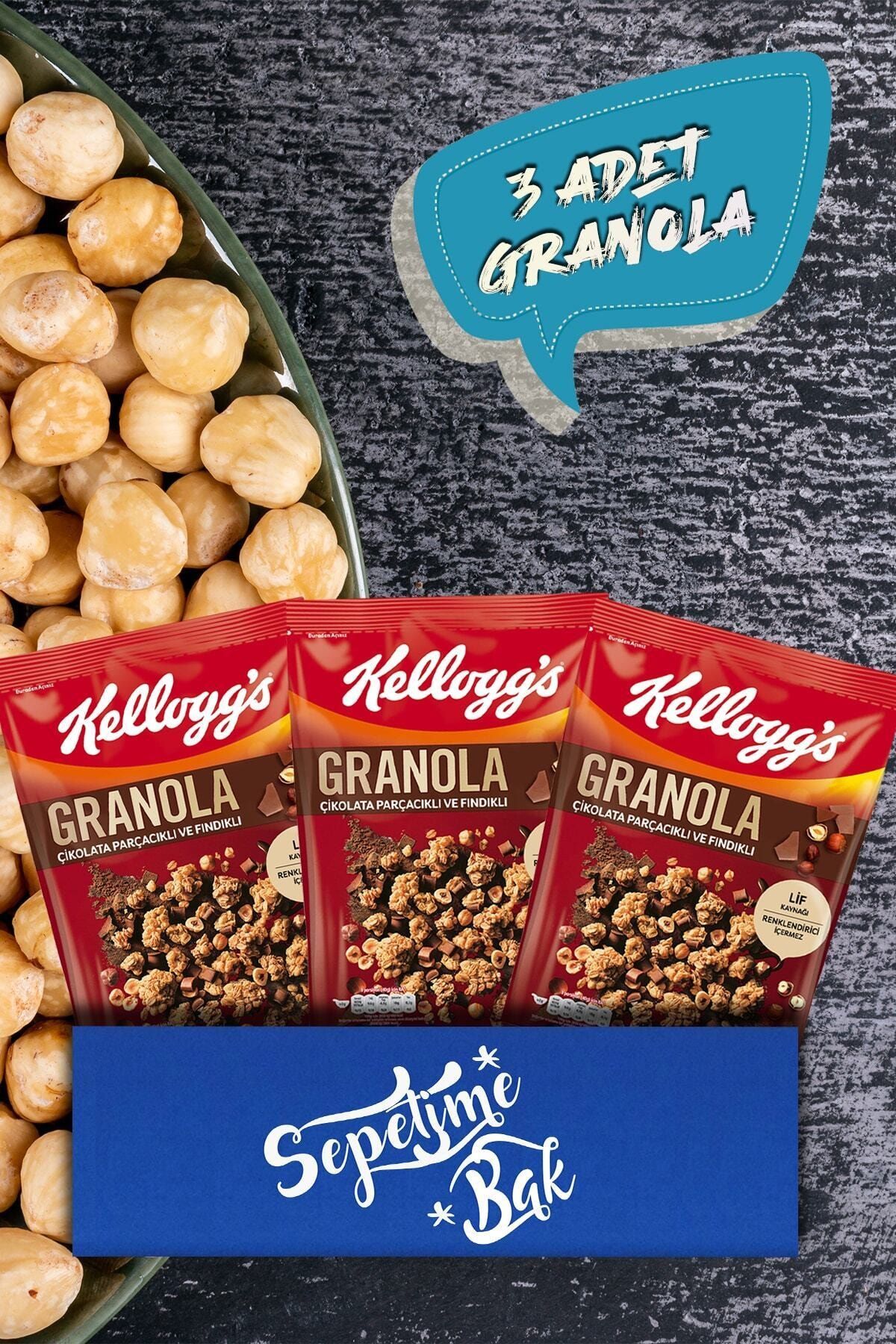 Kellog's Kellogg's Granola Çikolata Parçacıklı Ve Fındıklı 340 G X3 Paketi