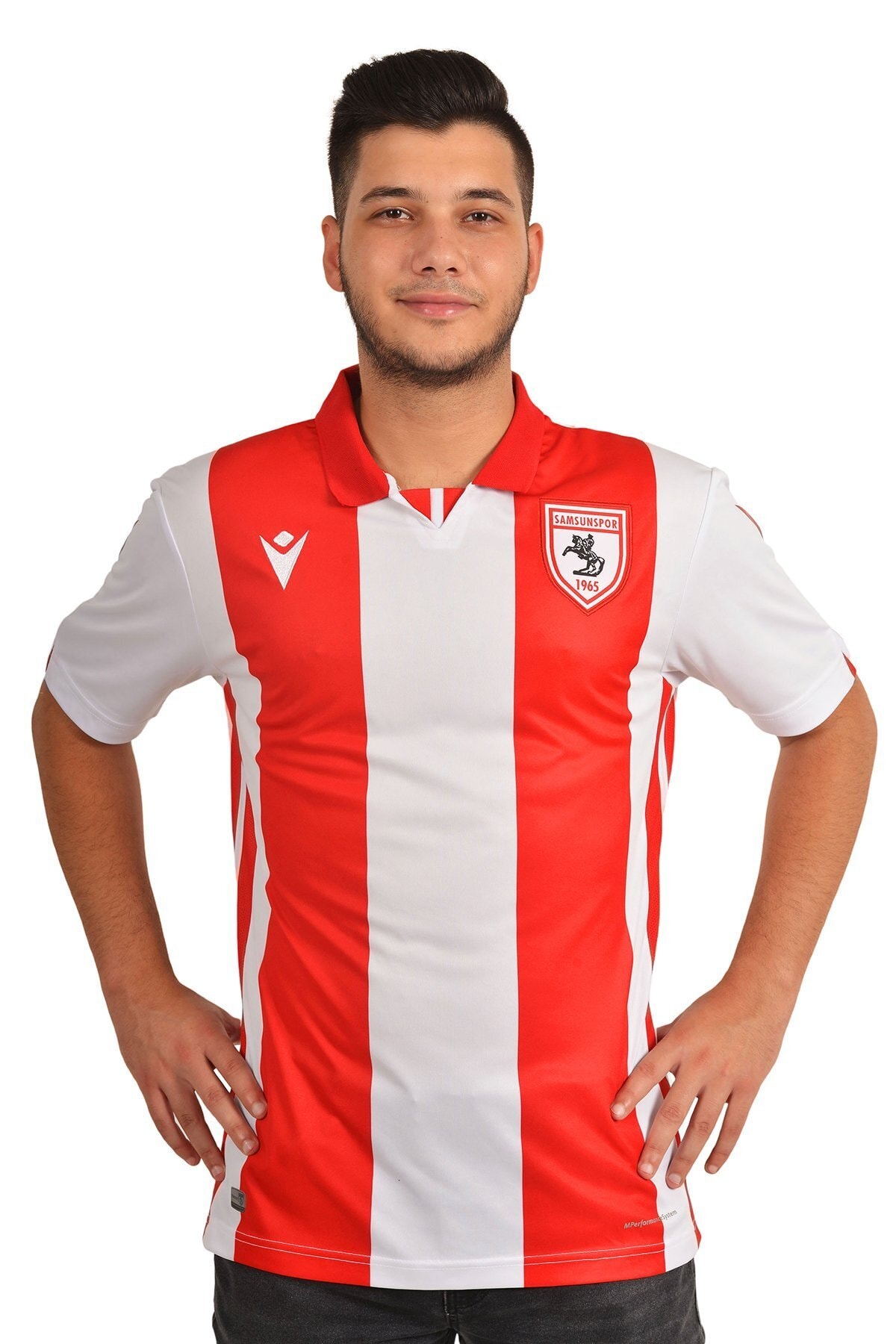 Store 55 Erkek Beyaz Kırmızı Samsunspor Çubuklu Forma 19/20