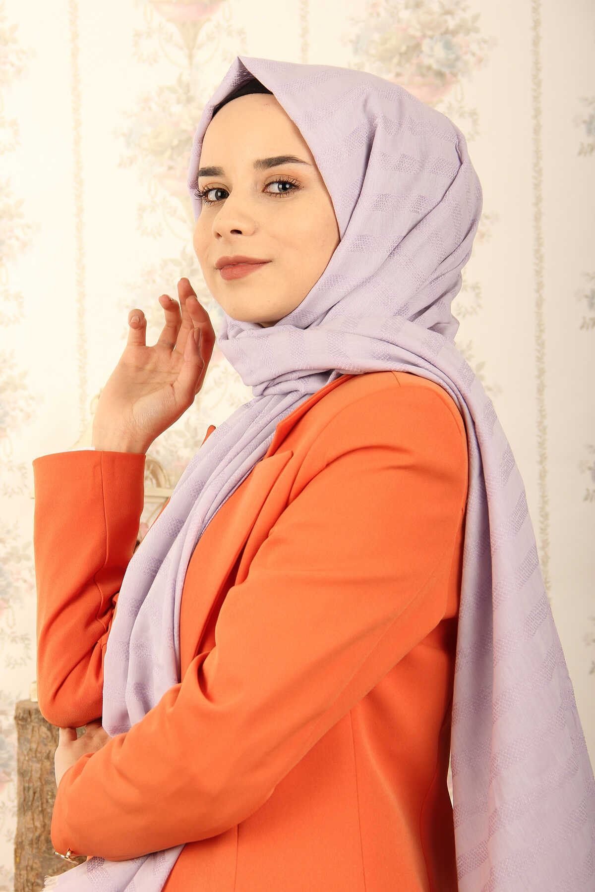 Qef Lila Soft Desen Şal