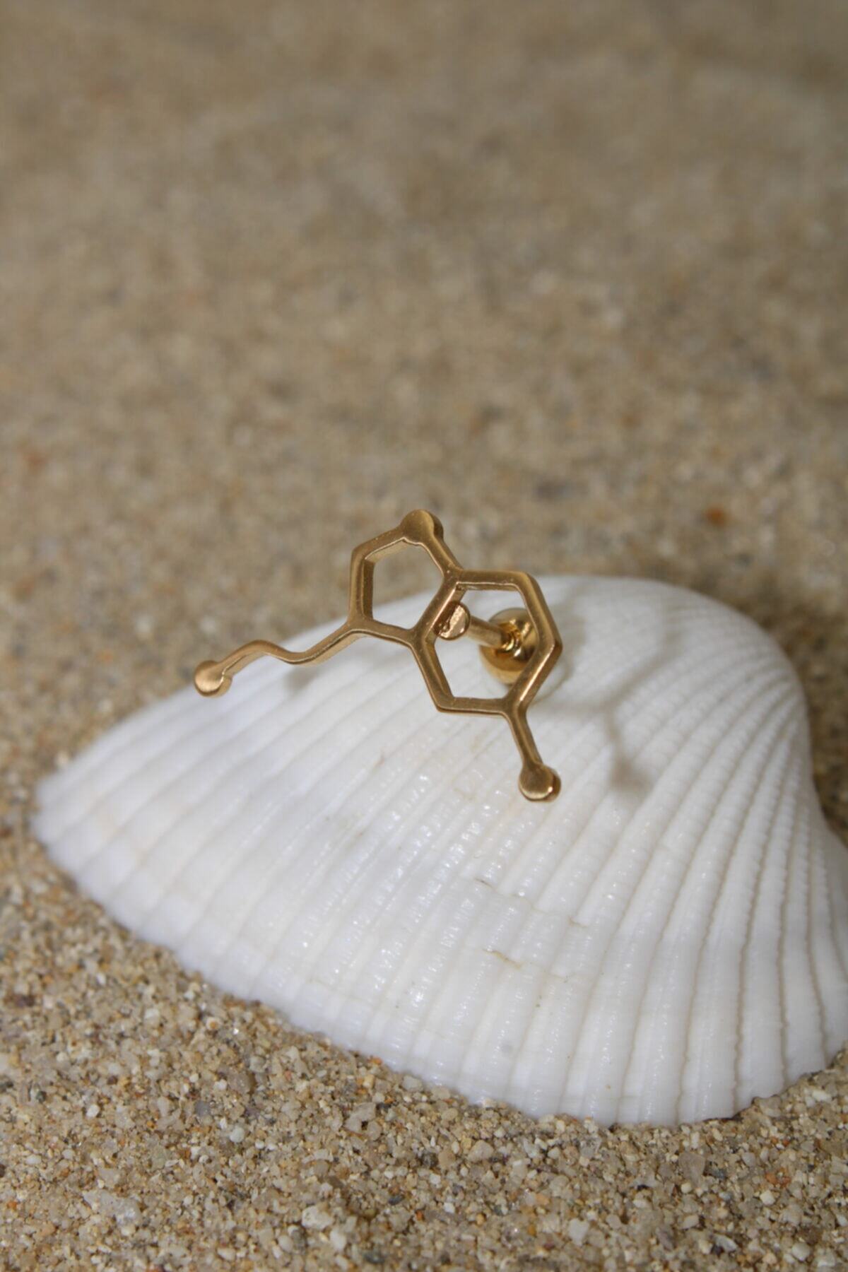 NOBLE GETTO Piercing Cerrahi Çelik Tragus, Conch Ve Helix Gold Renk