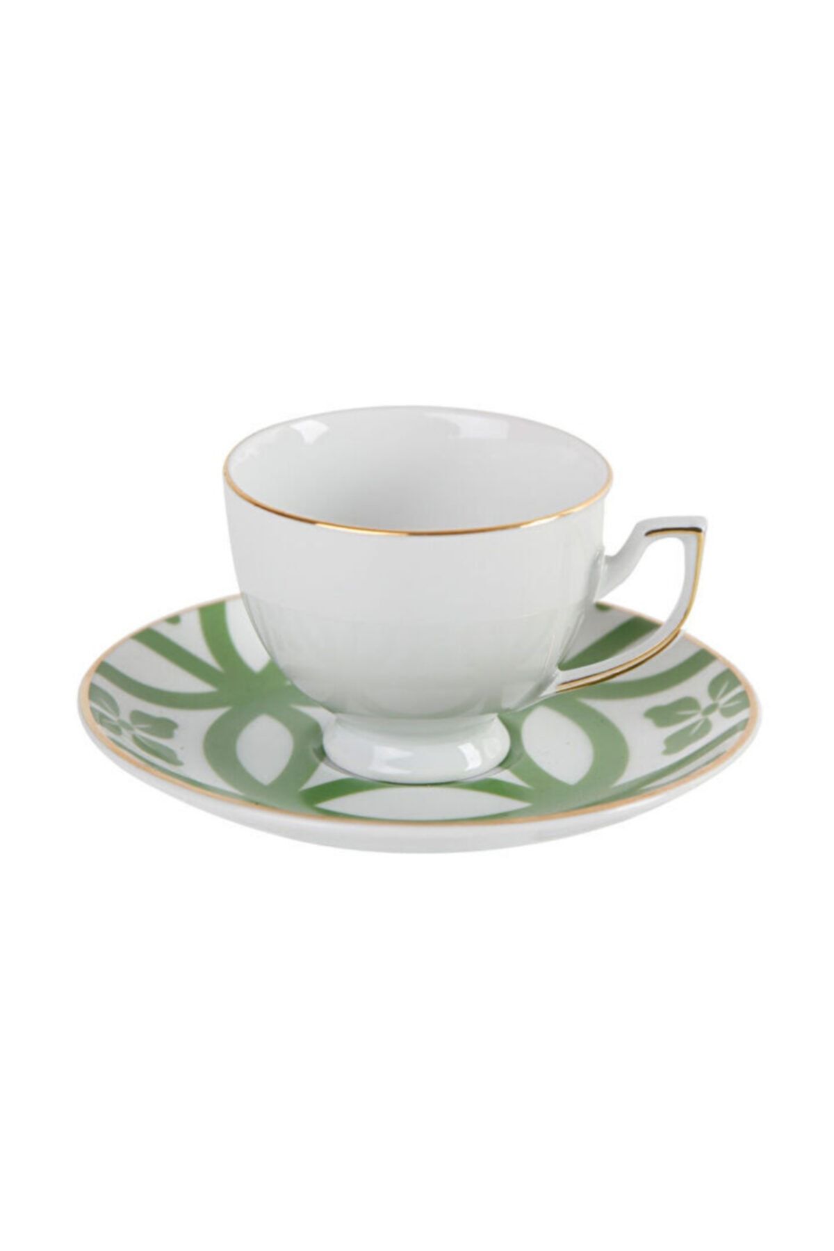 Porland Morocco Tabaklı Çay Fincanı Desen 1 Yeşil 170 cc 04A+P018901