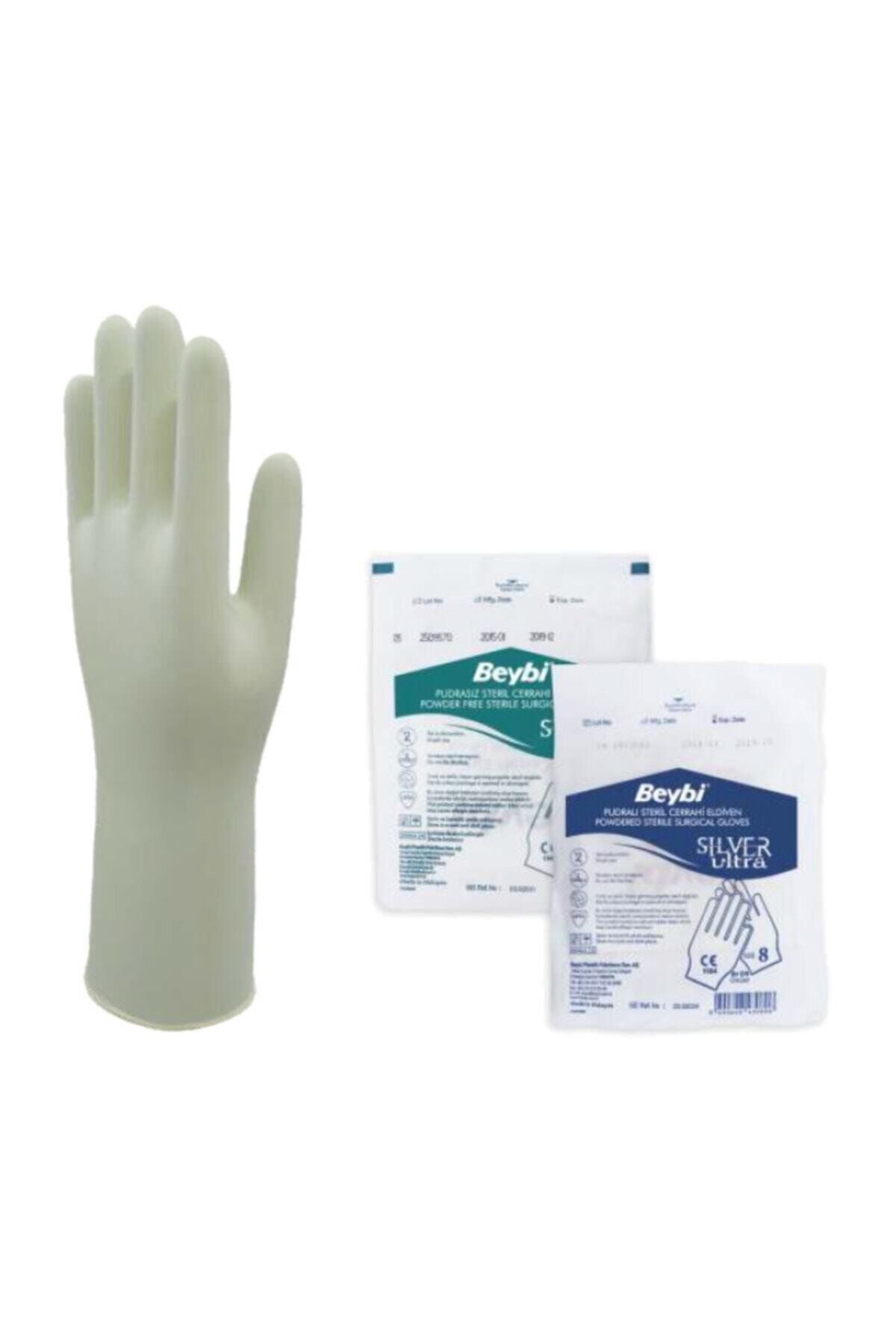 Beybi Pudralı Steril Cerrahi Eldiven Silver Ultra No: 7 (10 Çift)