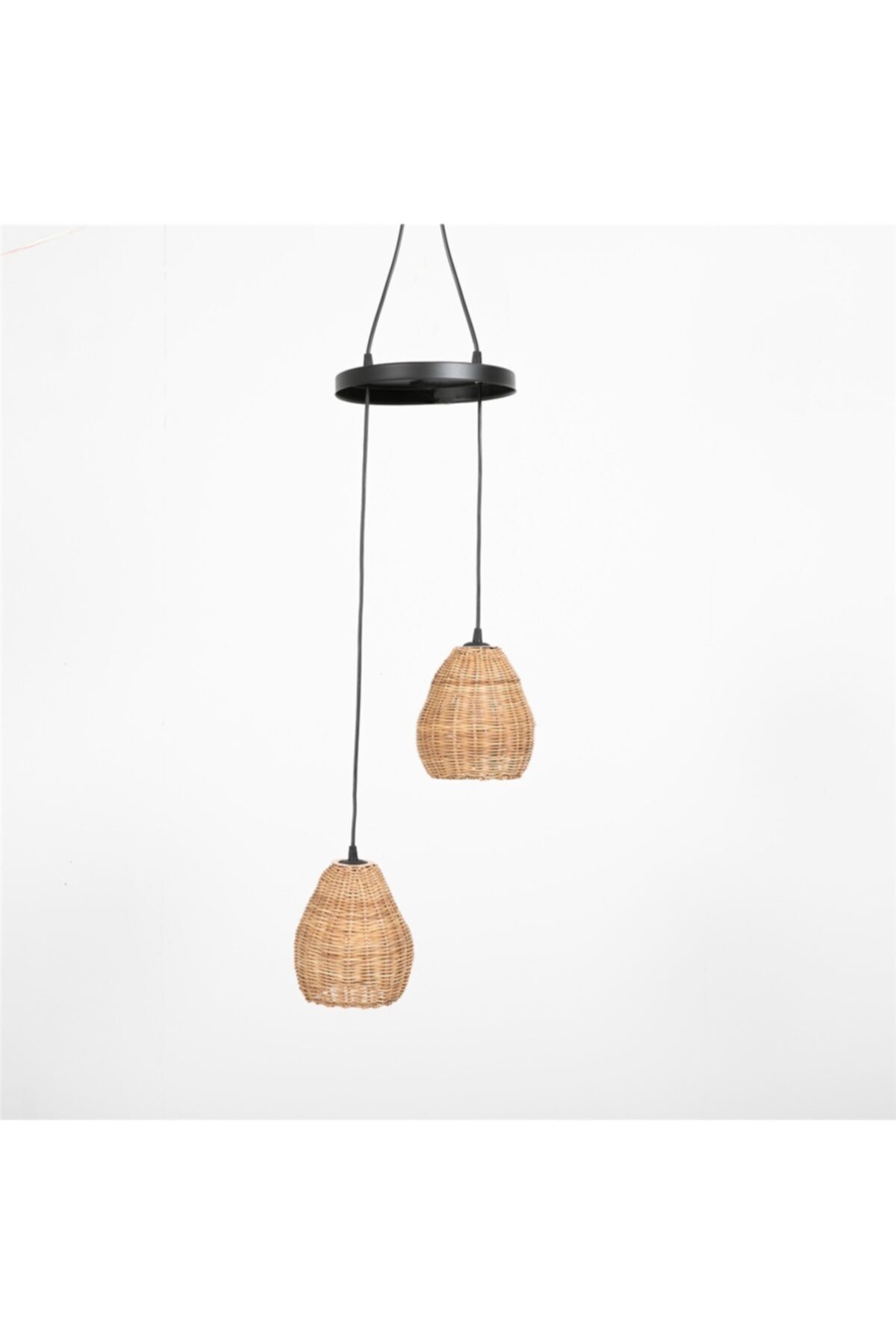 Chakra Koza 2 Li Rattan Sarkıt Lamba 12x17 Cm Natural