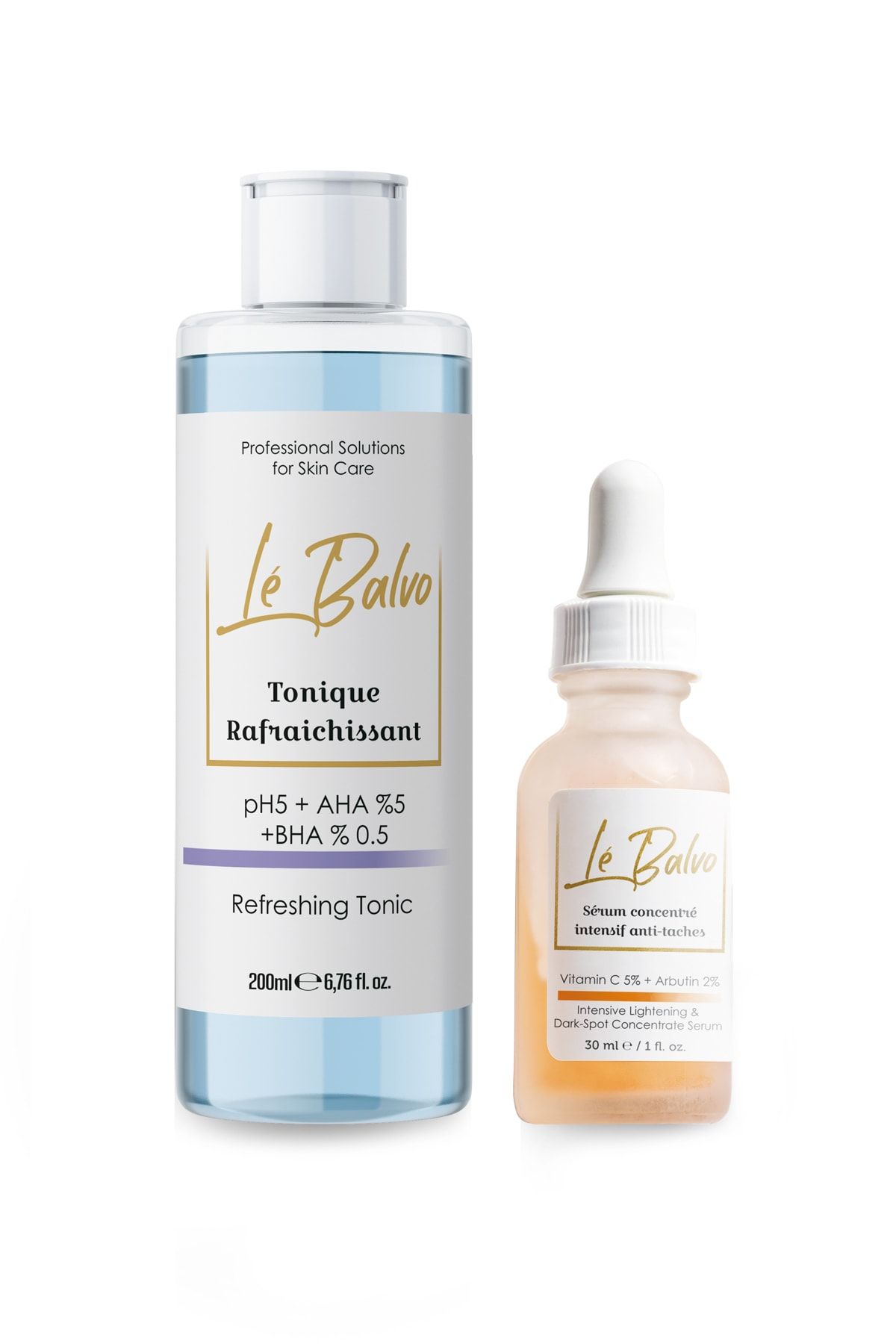Le Balvo Gözenek Arındırıcı Canlandırıcı Tonik + Aydınlatıcı Leke Giderici Serum(vitamin C 5% + Arbutin 2%)