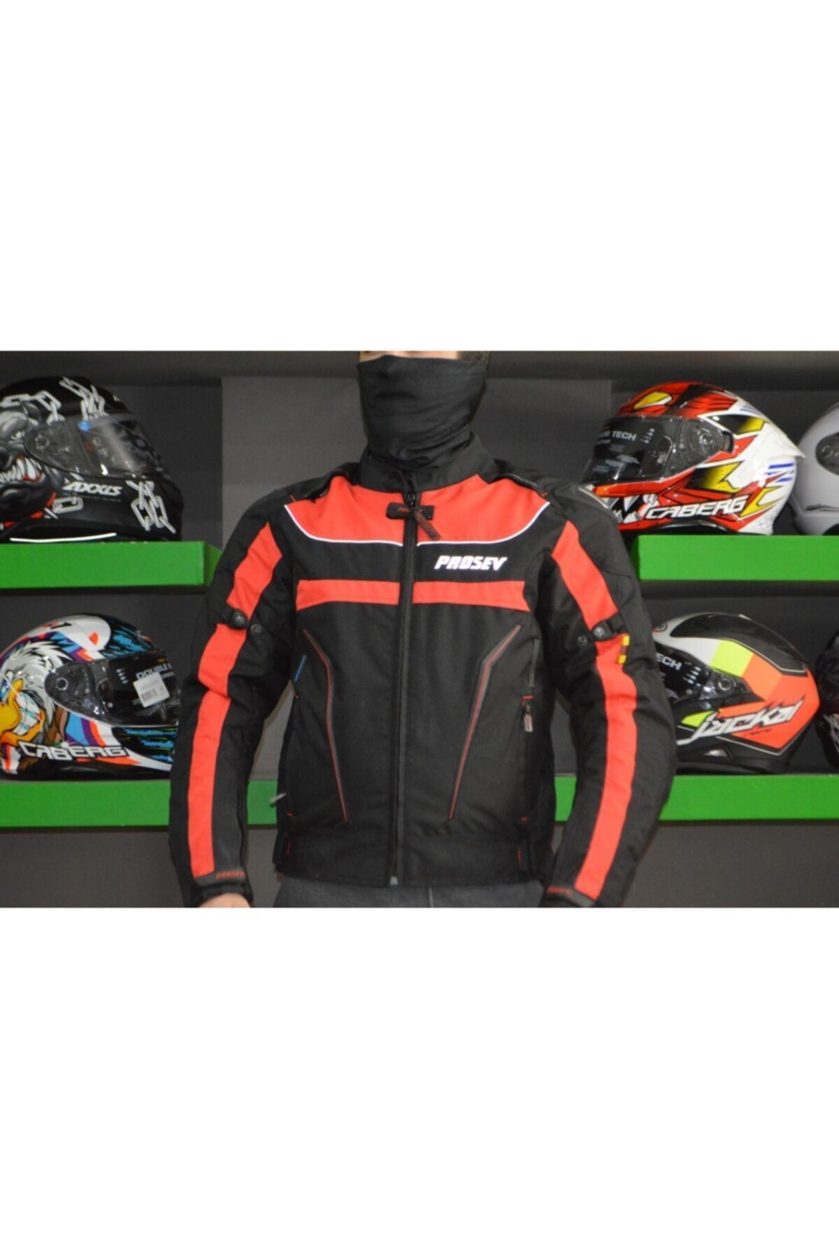 Prosev Hörgüclü Kırmızı Motosiklet Ceketi