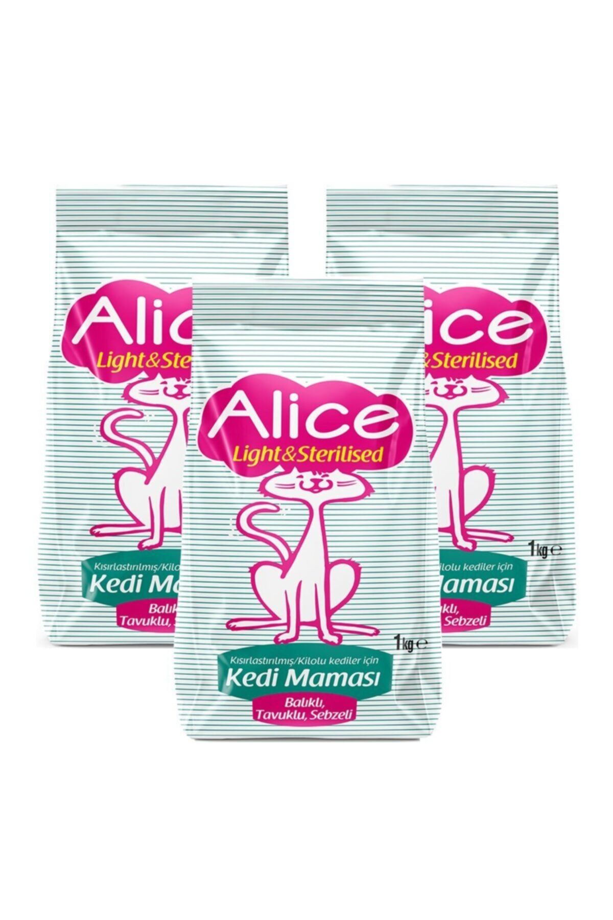 Alice Light & Sterilised - Kısırlaştırılmış / Kilolu Kediler Için 3x1 Kg