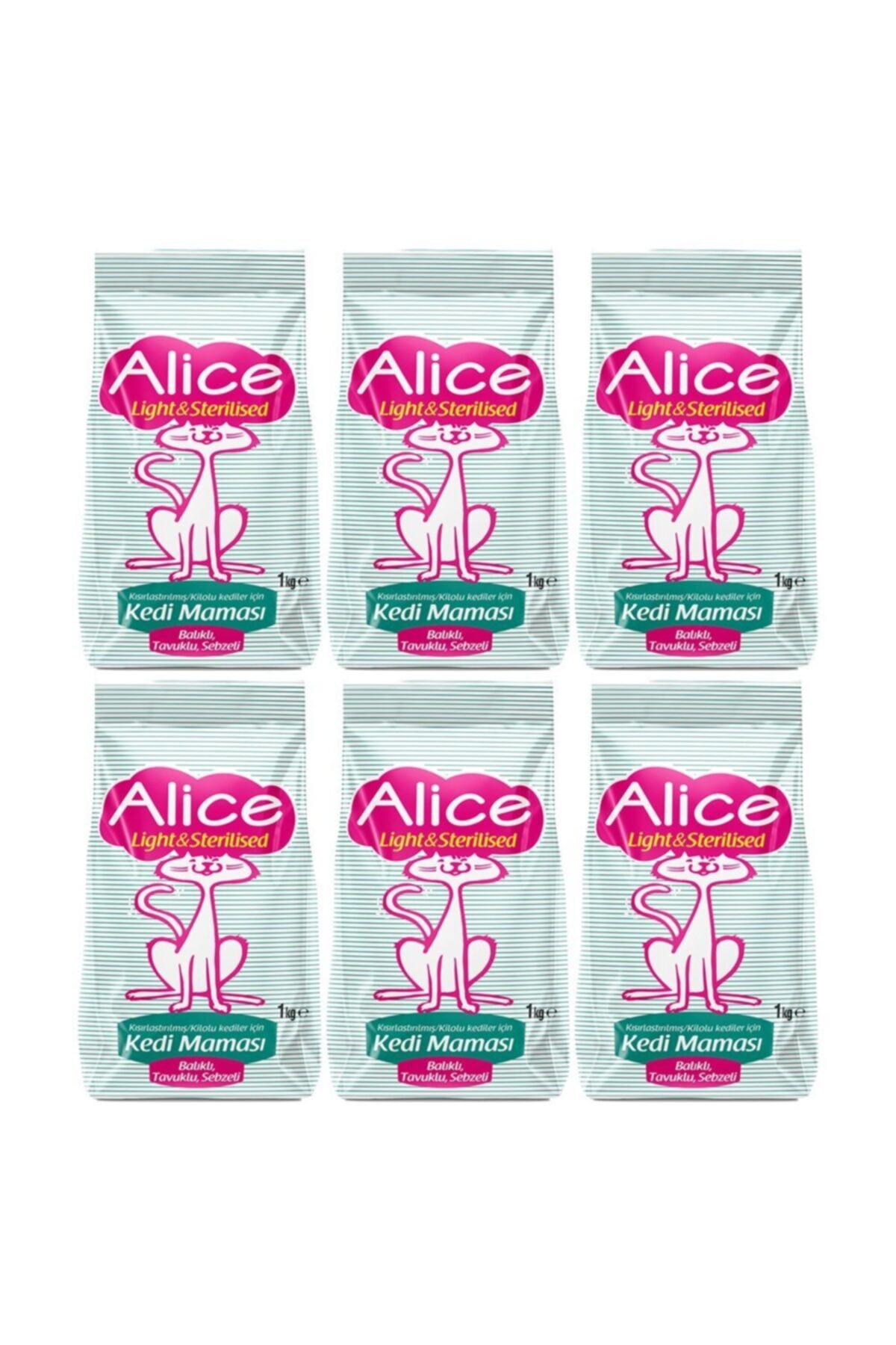 Alice Light & Sterilised - Kısırlaştırılmış / Kilolu Kediler Için 6x1 Kg
