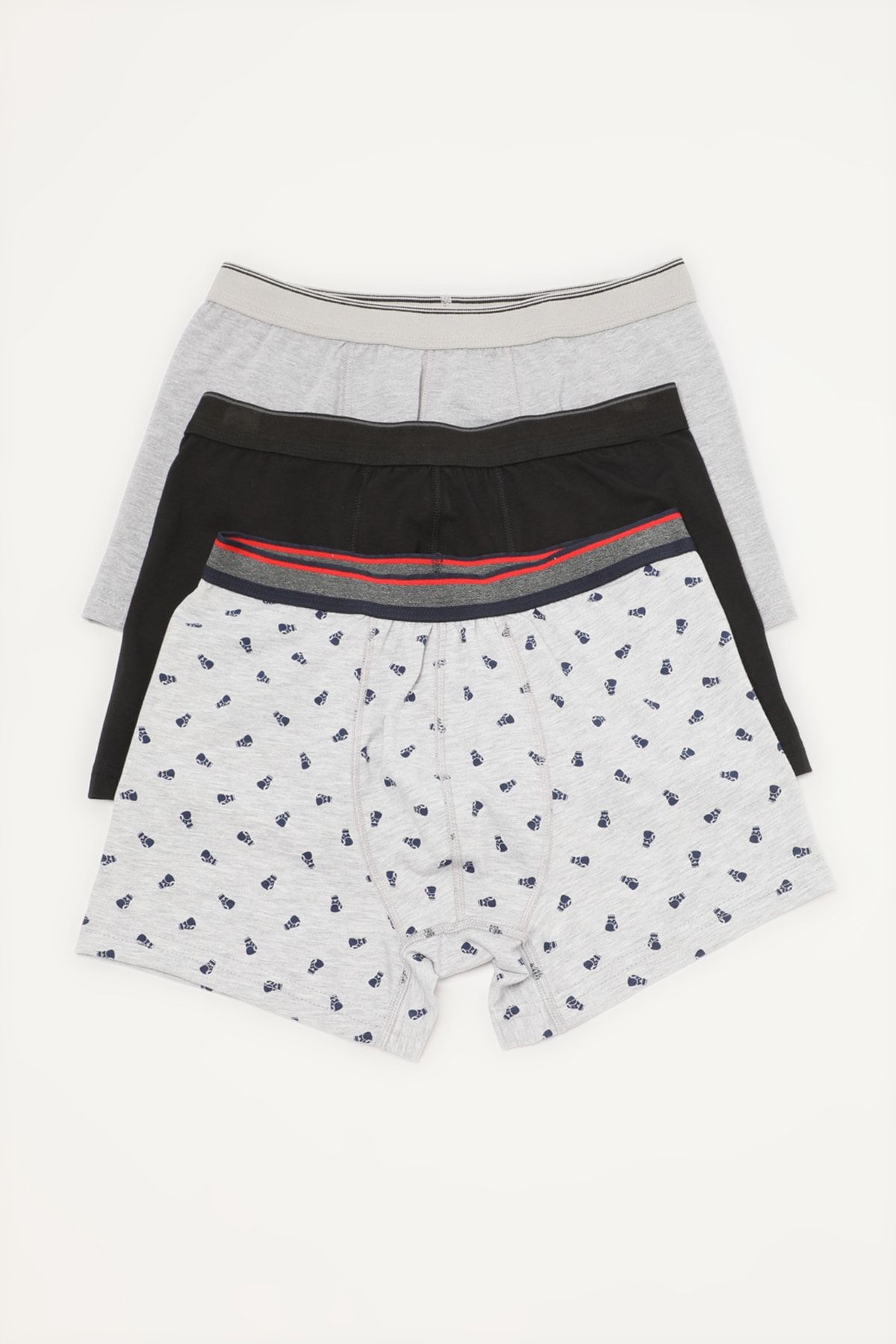 TRENDYOL MAN Çok Renkli Erkek 3'lü Paket Boxer TMNAW22BX0113