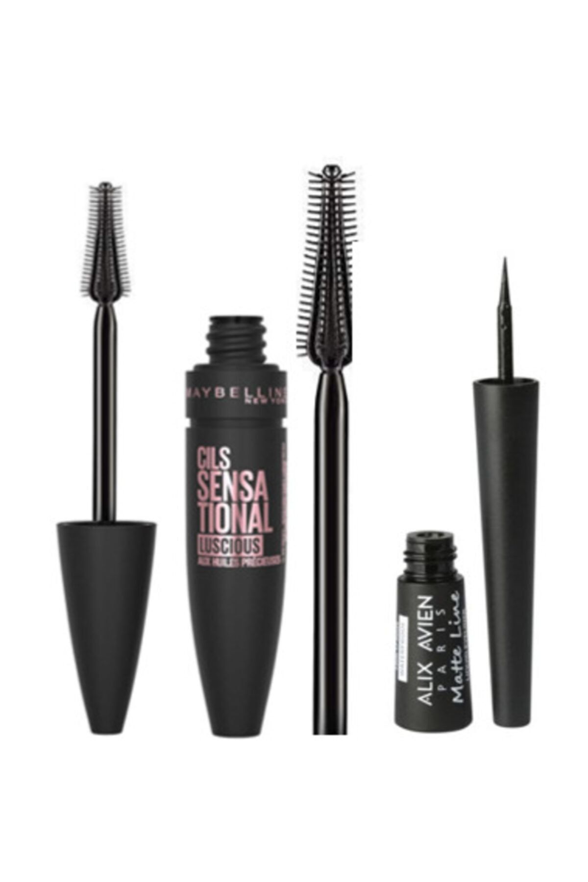 Maybelline New York Maybelline Cils Sensational Maskara Tek Tek Kirpikler + Alix Matte Yoğun Mat Eyeliner