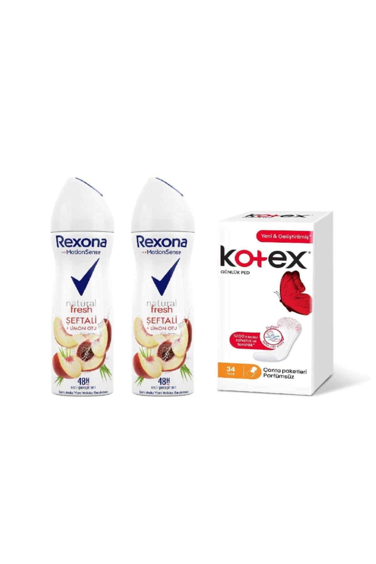 Rexona Sprey Deodorant 150ml+kotex Ince Günlük Ped 34'lü Set
