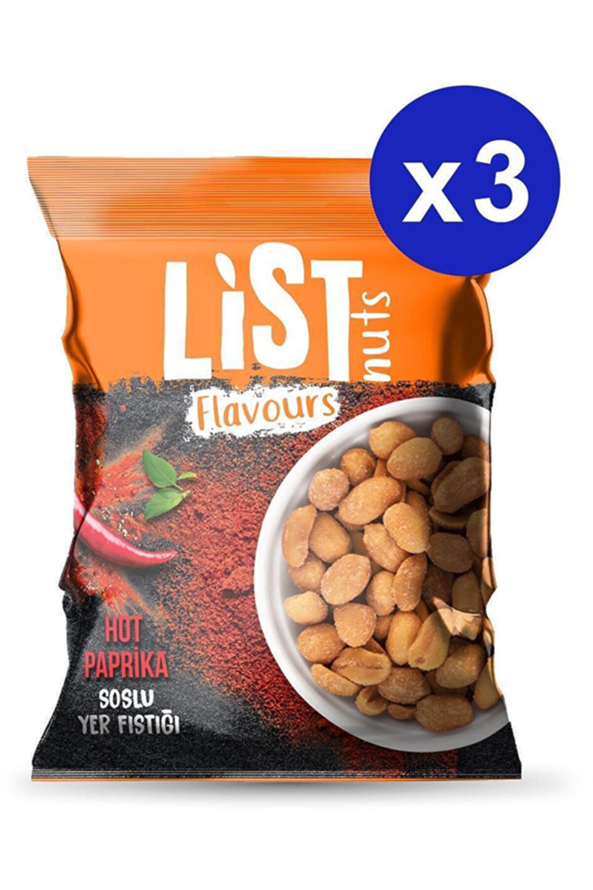 List Flavours Hot Paprika Soslu Yer Fıstığı 3 X 150 G