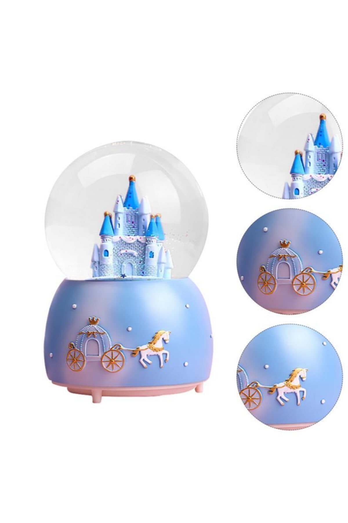 Hediye Sahibi Şato Temalı Işıklı Müzikli Püskürtmeli Büyük Boy Kar Küresi