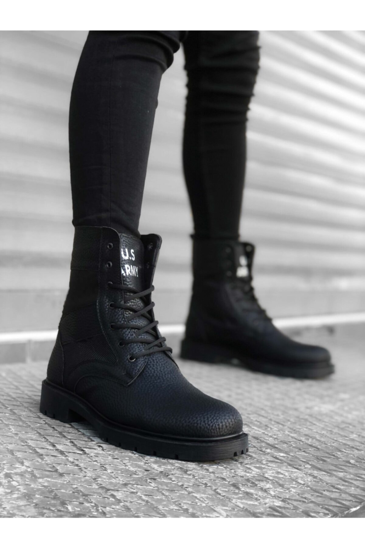 ayakkabıxml Er0087 U.s Army Siyah Bağcıklı Erkek Spor Postal Bot