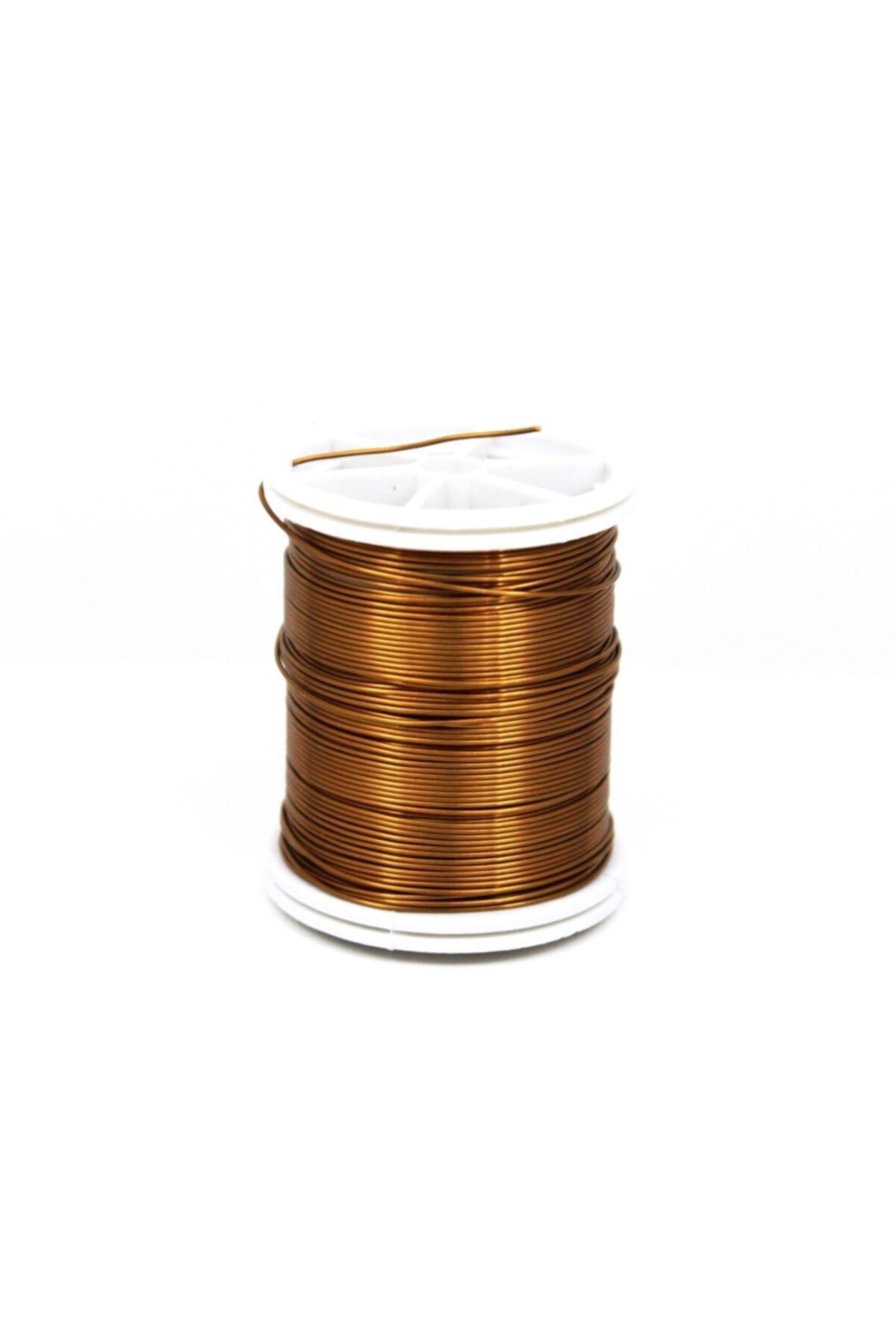 YF STORE 0.30 Mm Açık Kahve Renk Bakır Tel, Bakır Çiçek Teli, Filografi Teli (47-50 Mt Arasında)