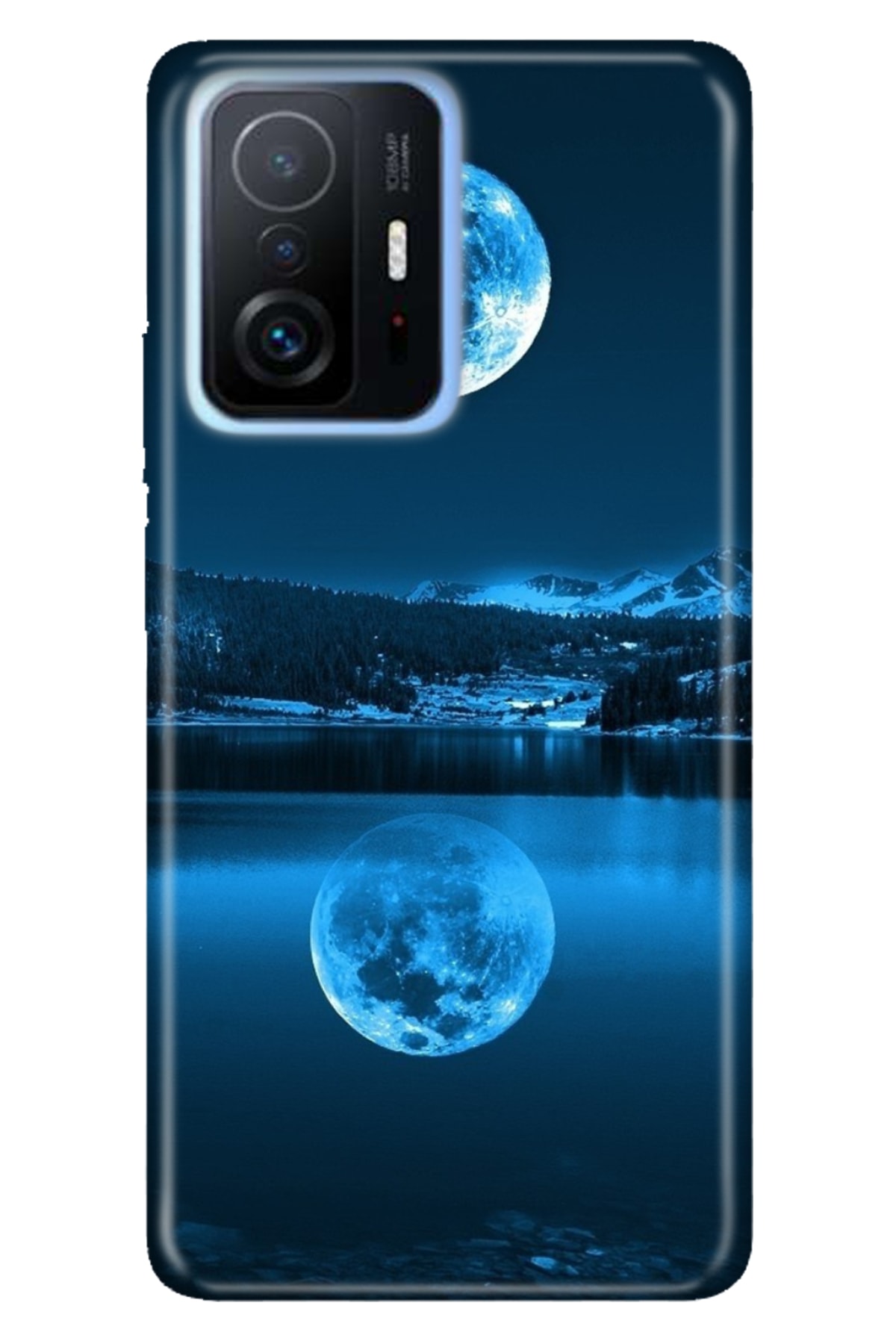 Xiaomi Mi 11t Pro Kılıf Moderna Desenli Silikon Dolunay Deniz
