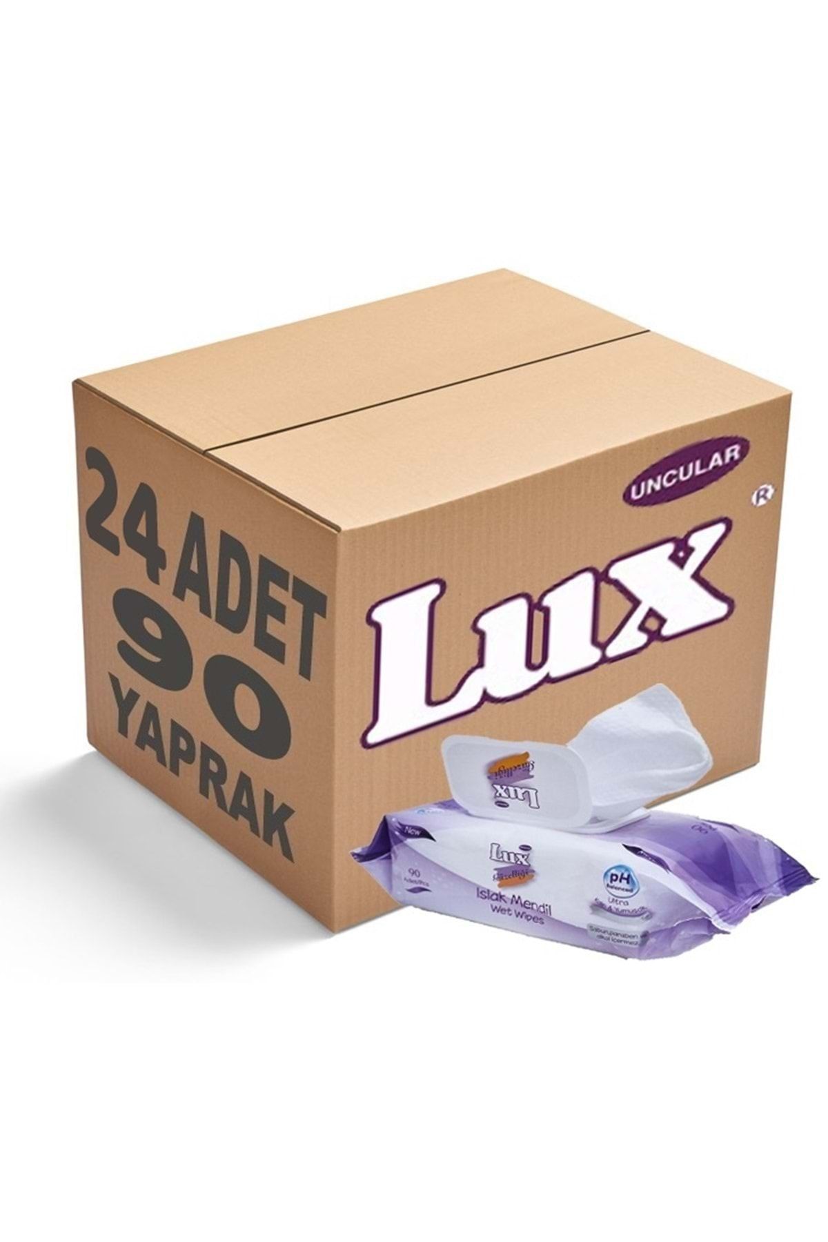 LUX Islak Havlu Mendil 90 Yaprak Klasik (24 Lü Set) Plastik Kapaklı