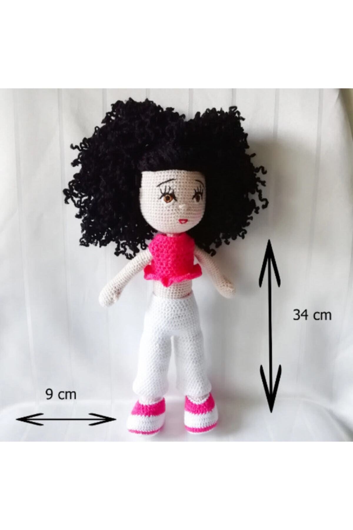 AMİGURİMİ Kıvırcık Saçlı Amigurumi Kız Bebek, %100 El Örgüsü