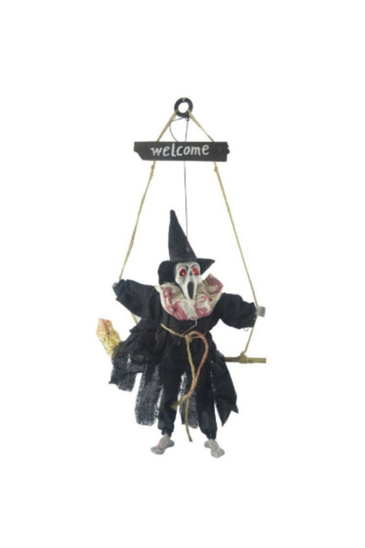 Samur Halloween Sensörlü Sesli Işıklı Welcome Iskelet Siyah