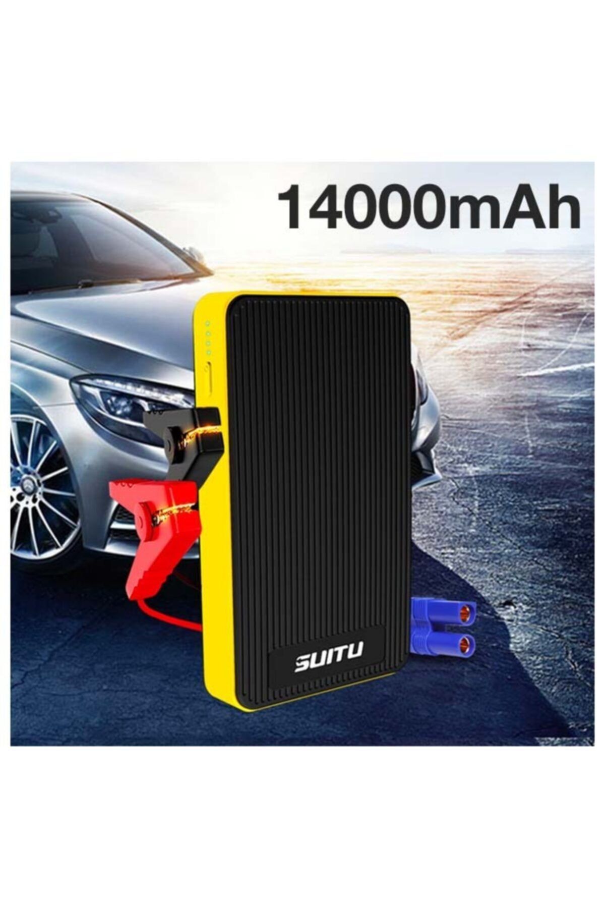 Ally Mobile Ally Suitu 14000mah Jump Starter Akü Takviye Seti ( Powerbank + Led Lamba)-siyah