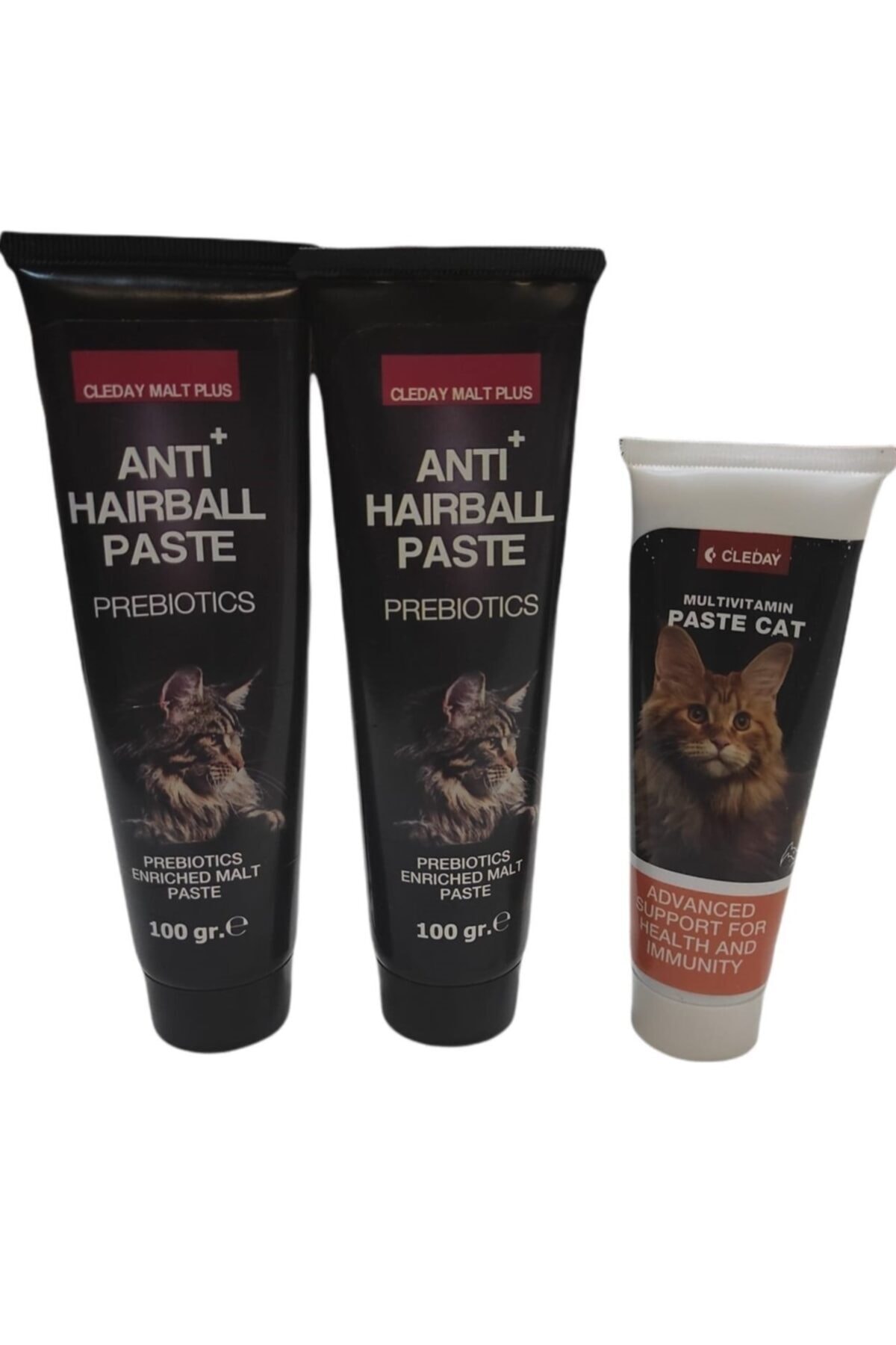 CLEDAY Anti Hairball Paste Cat & Kedi Malt Macunu 100gr 2 Adet (50 Gr Kedi Vitamini Hediyeli)