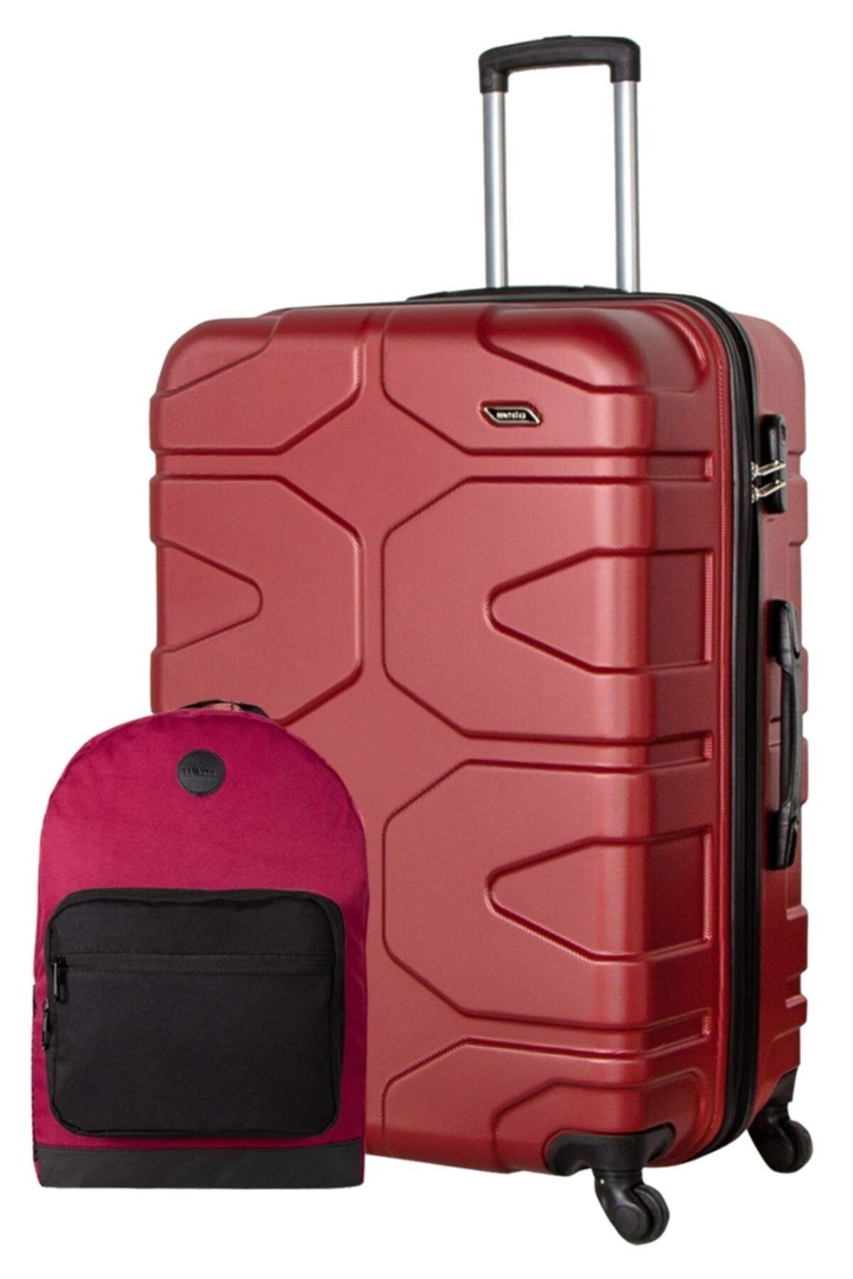 Wexta Wx-1002 Bordo Kabin Boy Valiz & Swx8 Bordo 15.6'' Notebook Sırt Çantası 2 Li Set