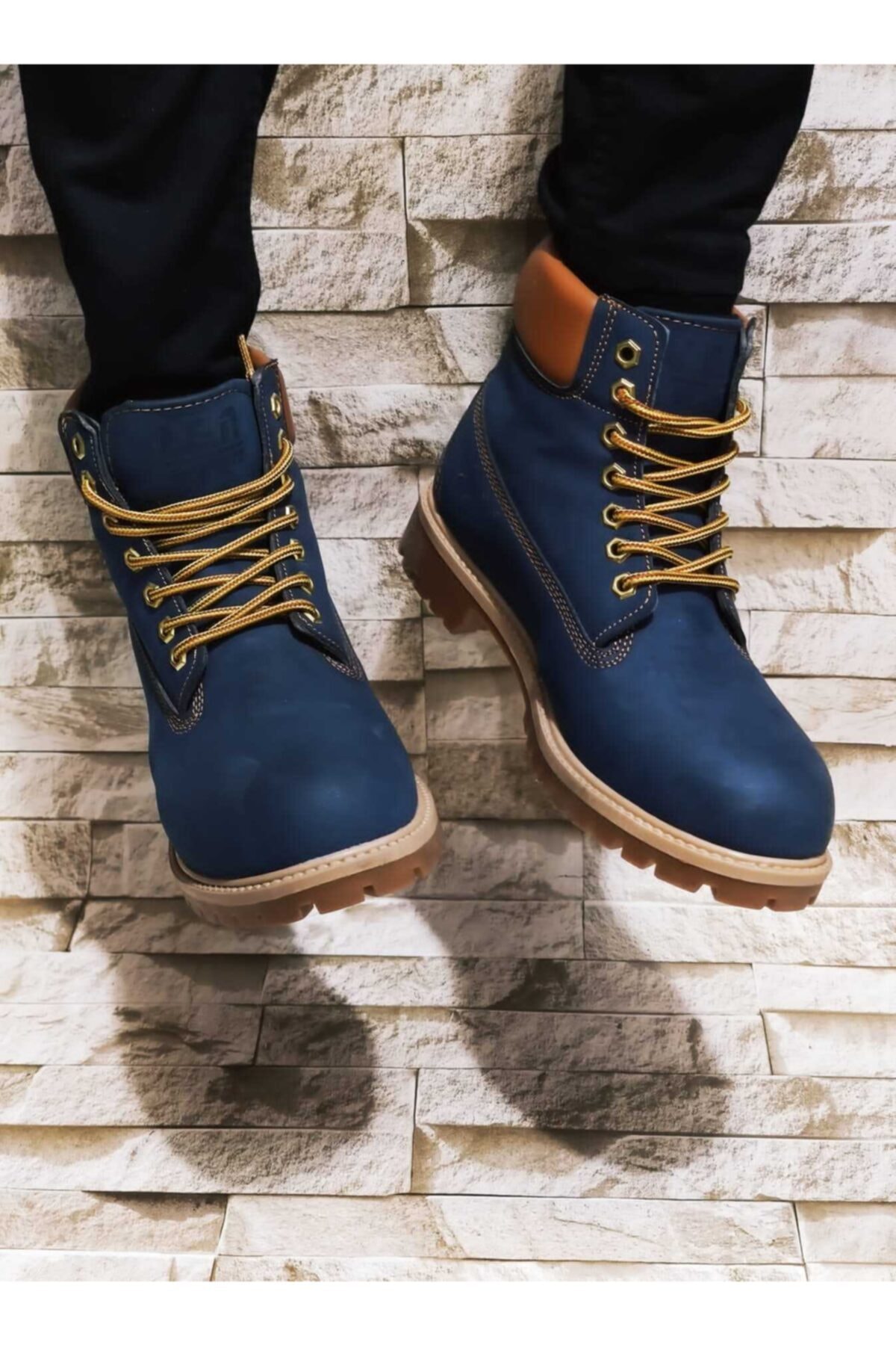 metro ayakkabı dünyası Erkek Boot Sıcak Astar Kauçuk Taban Su Geçirmez Donmaz Çatlamaz Indirim Lacivert