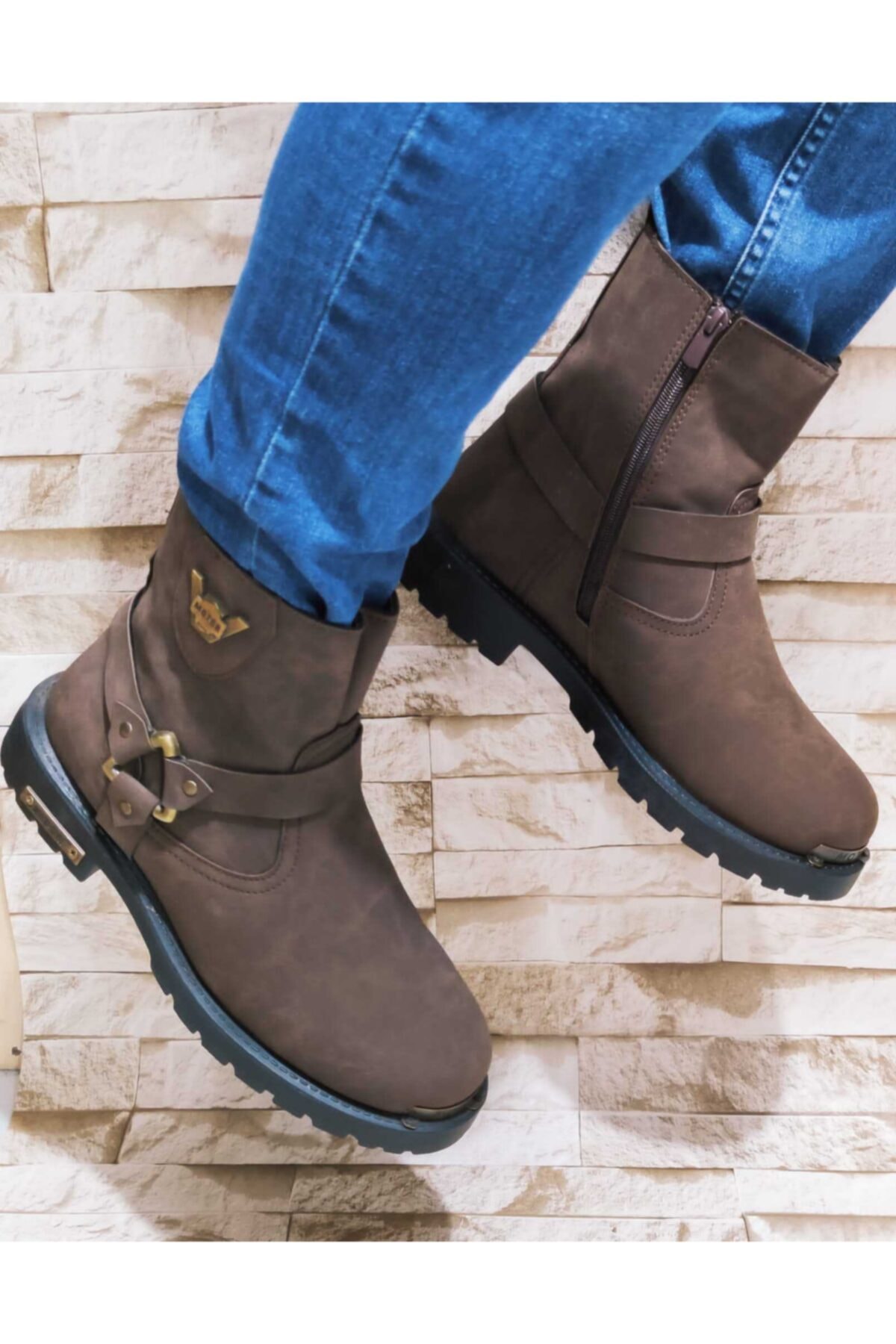 metro ayakkabı dünyası Erkek Bot Kundura Kauçuk Taban Su Geçirmez Donmaz Çatlamaz Kahve