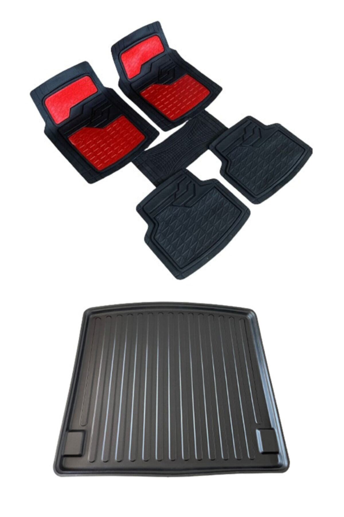 Gold Oto Aksesuar Opel Astra H Hatchback (2004-2009) Lapin Kırmızı Havuzlu Paspas + Elmas Kesim Bagaj Havuzu